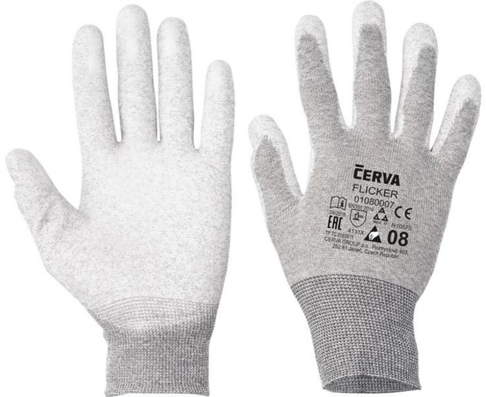 Antistatické ESD pracovné rukavice Flicker - veľkosť: 10/XL