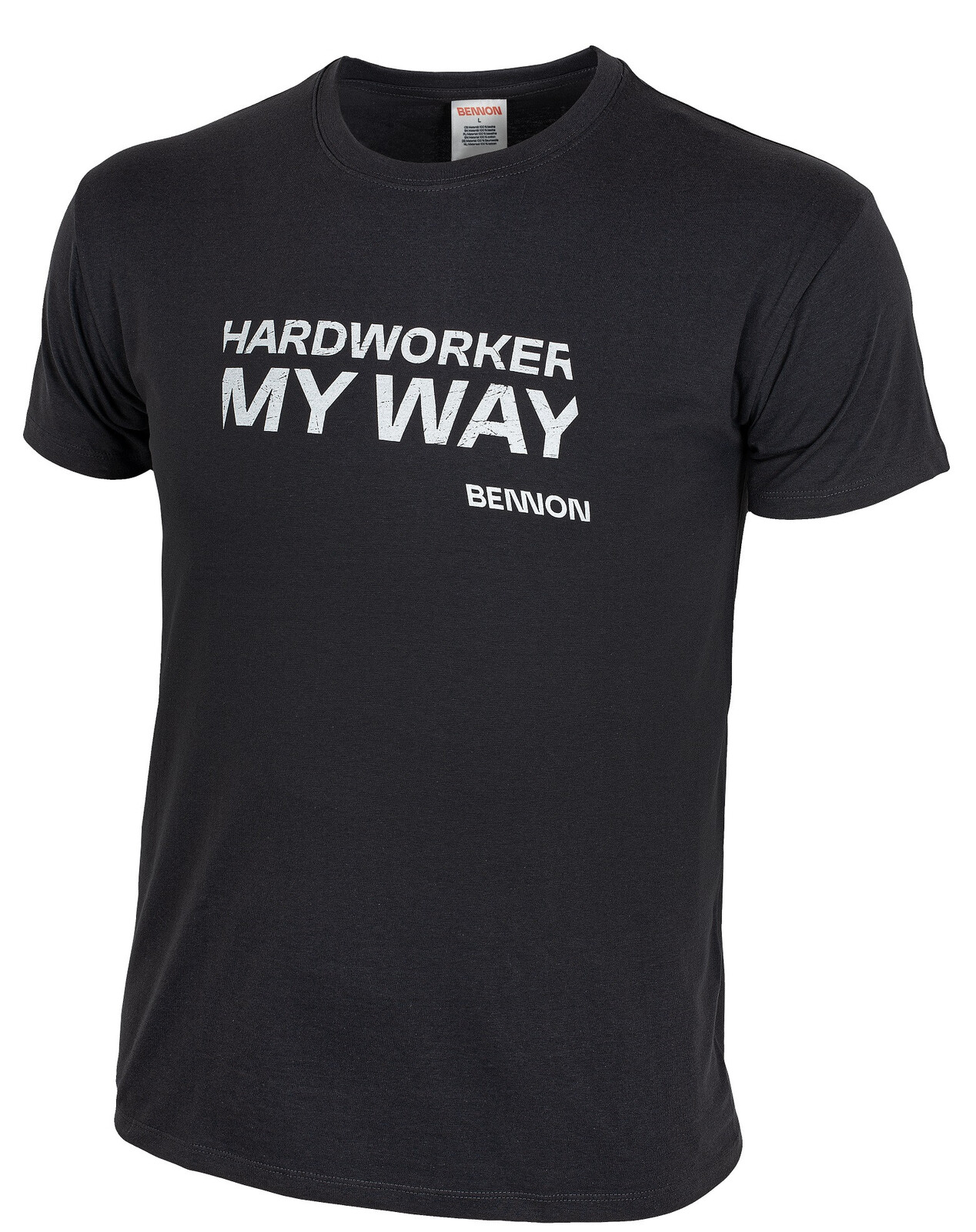 Bavlnené tričko Bennon Hardworker  - veľkosť: XL, farba: sivá/biela