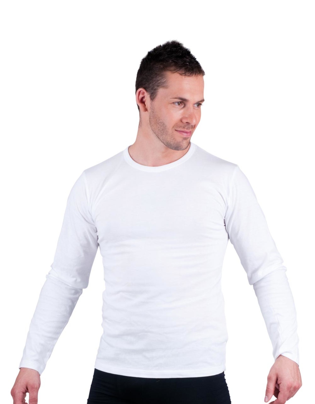 Bavlnené tričko s dlhým rukávom Cambon - veľkosť: M, farba: biela