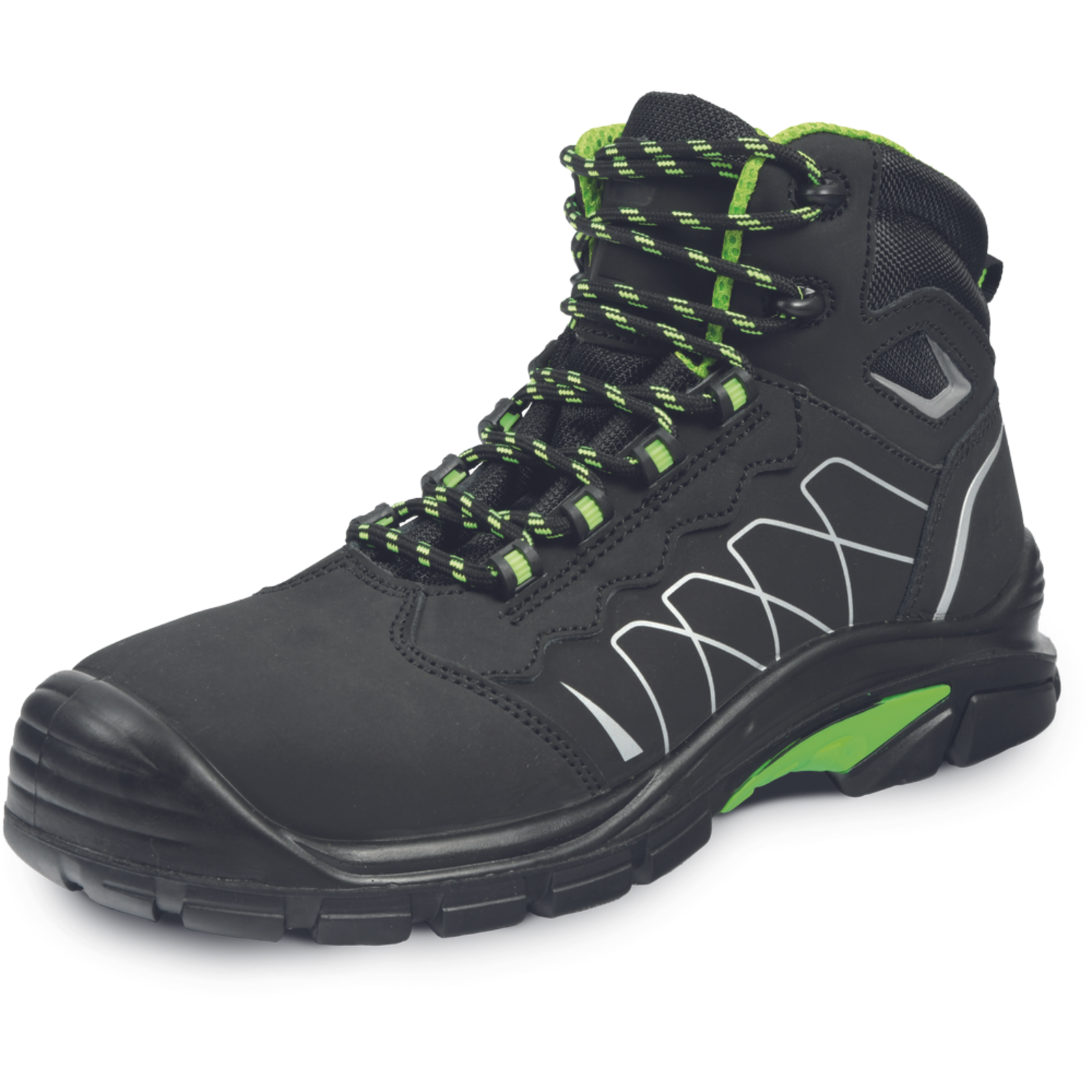 Bezpečnostná členková obuv Cerva Tornafort MF S3 SRC - veľkosť: 48, farba: čierna/zelená
