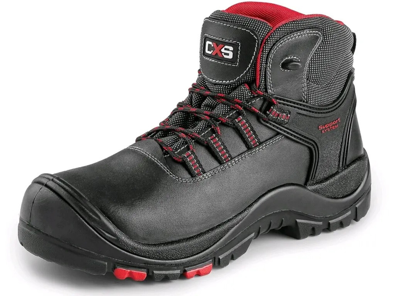 Bezpečnostná členková obuv CXS Rock Granite S3 SRC HRO MF - veľkosť: 39, farba: čierna/červená