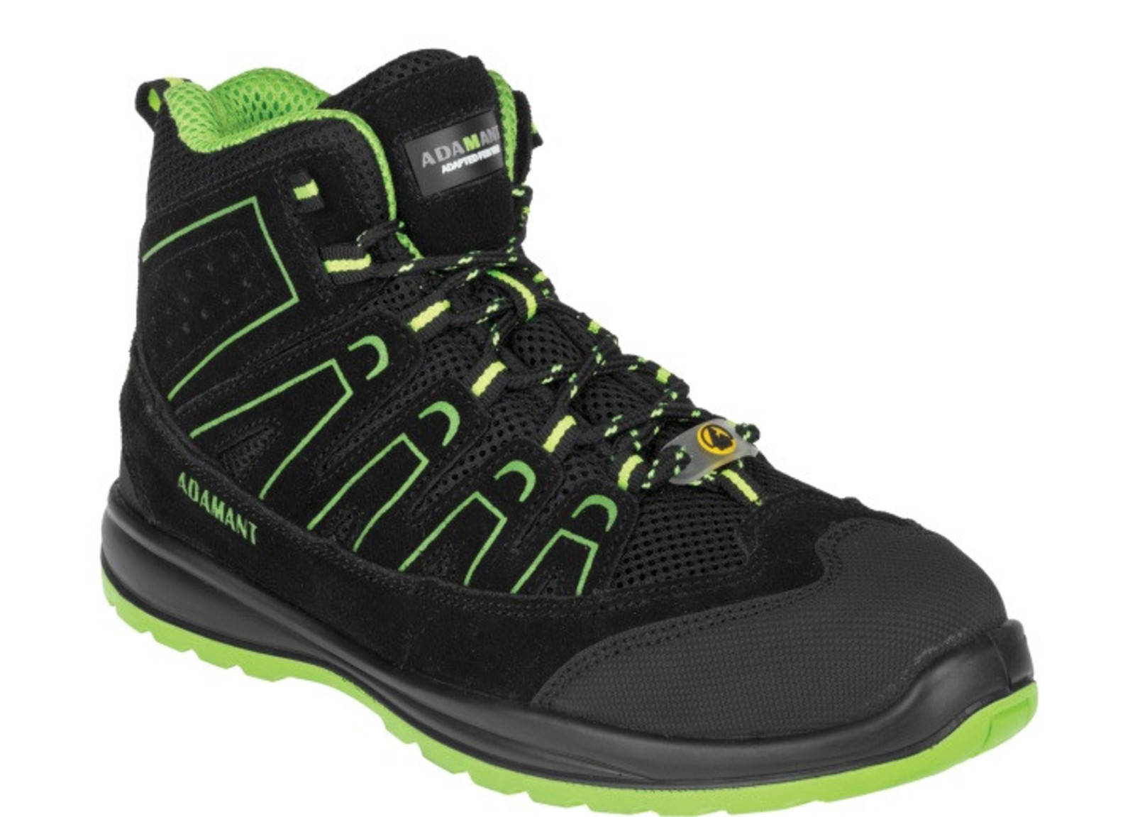 Bezpečnostná obuv Adamant Alegro S1P ESD - veľkosť: 39, farba: čierna/zelená