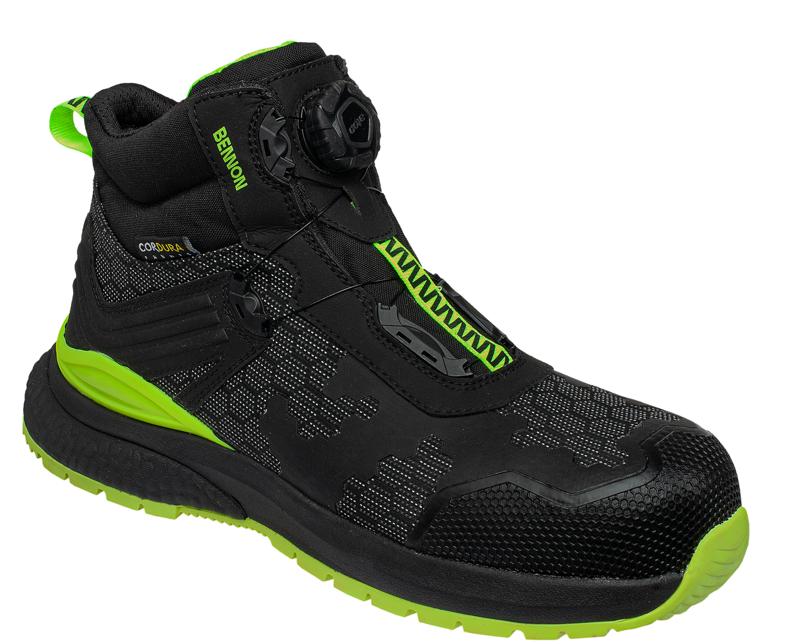 Bezpečnostná obuv Bennon Predator S3 ESD High - veľkosť: 47, farba: čierna/zelená