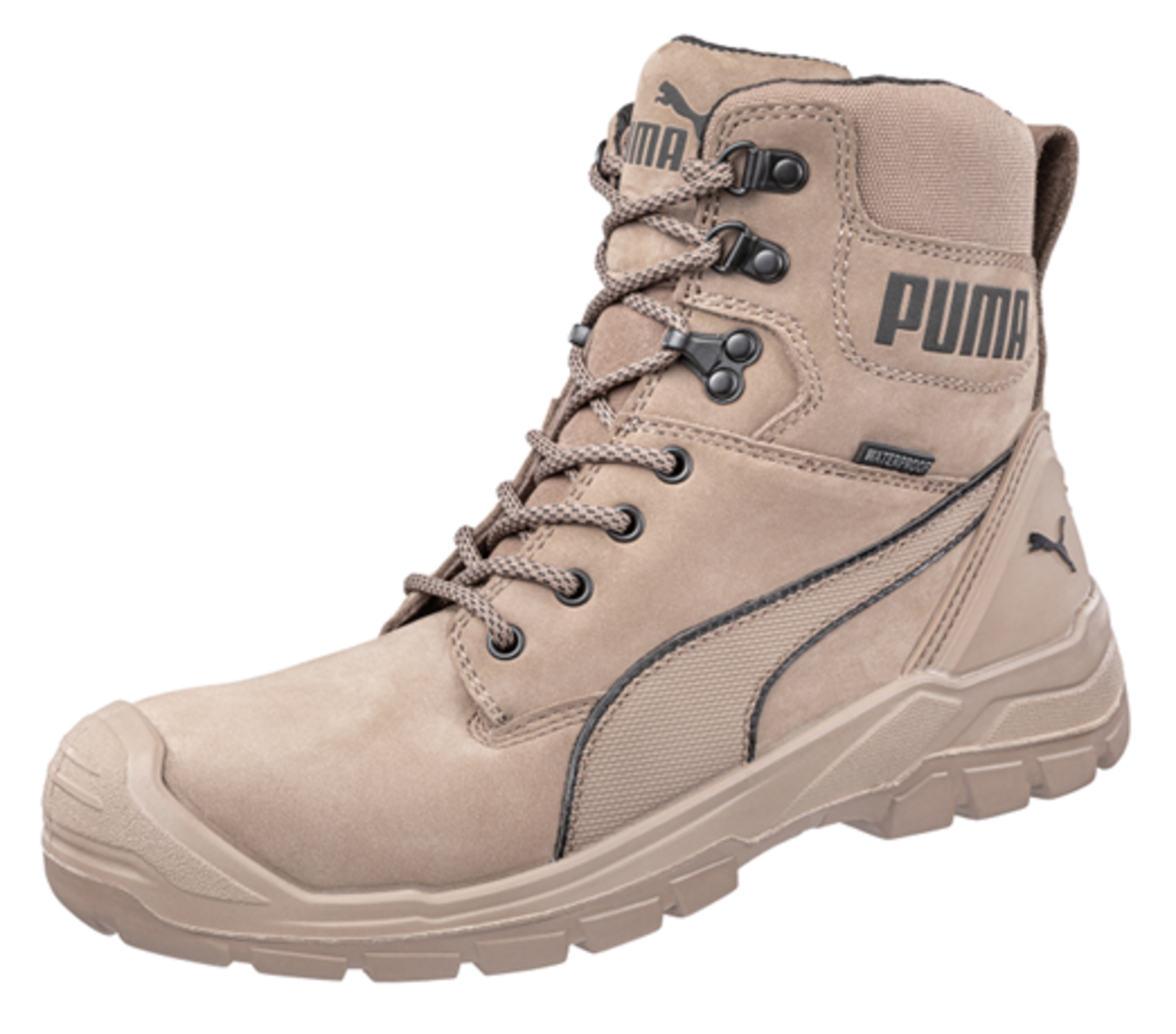 Bezpečnostná obuv Puma Conquest Stone S3 - veľkosť: 46, farba: svetlohnedá