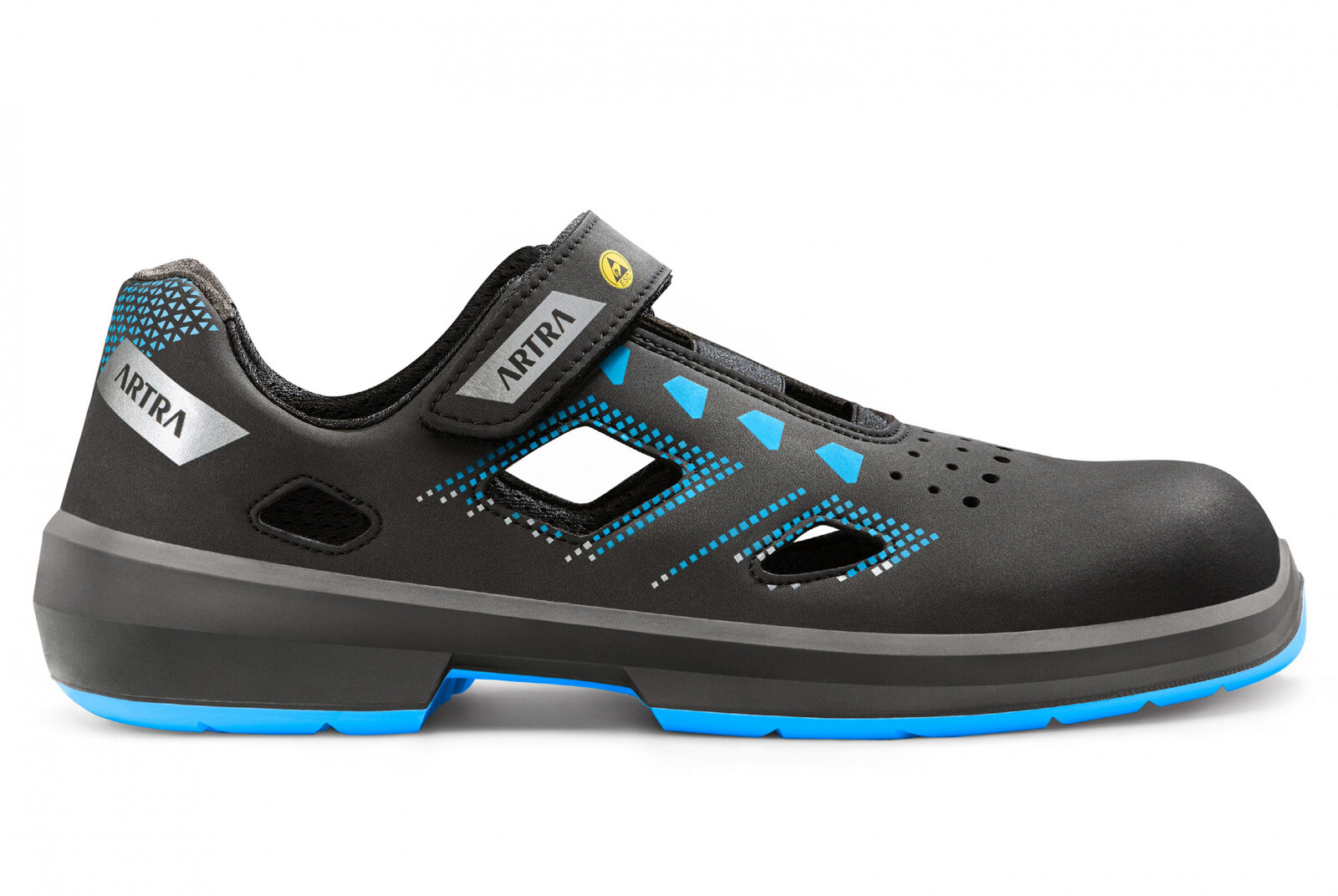 Bezpečnostné sandále Artra Arzo 805 619090 S1P SRC ESD MF - veľkosť: 35, farba: čierna/modrá