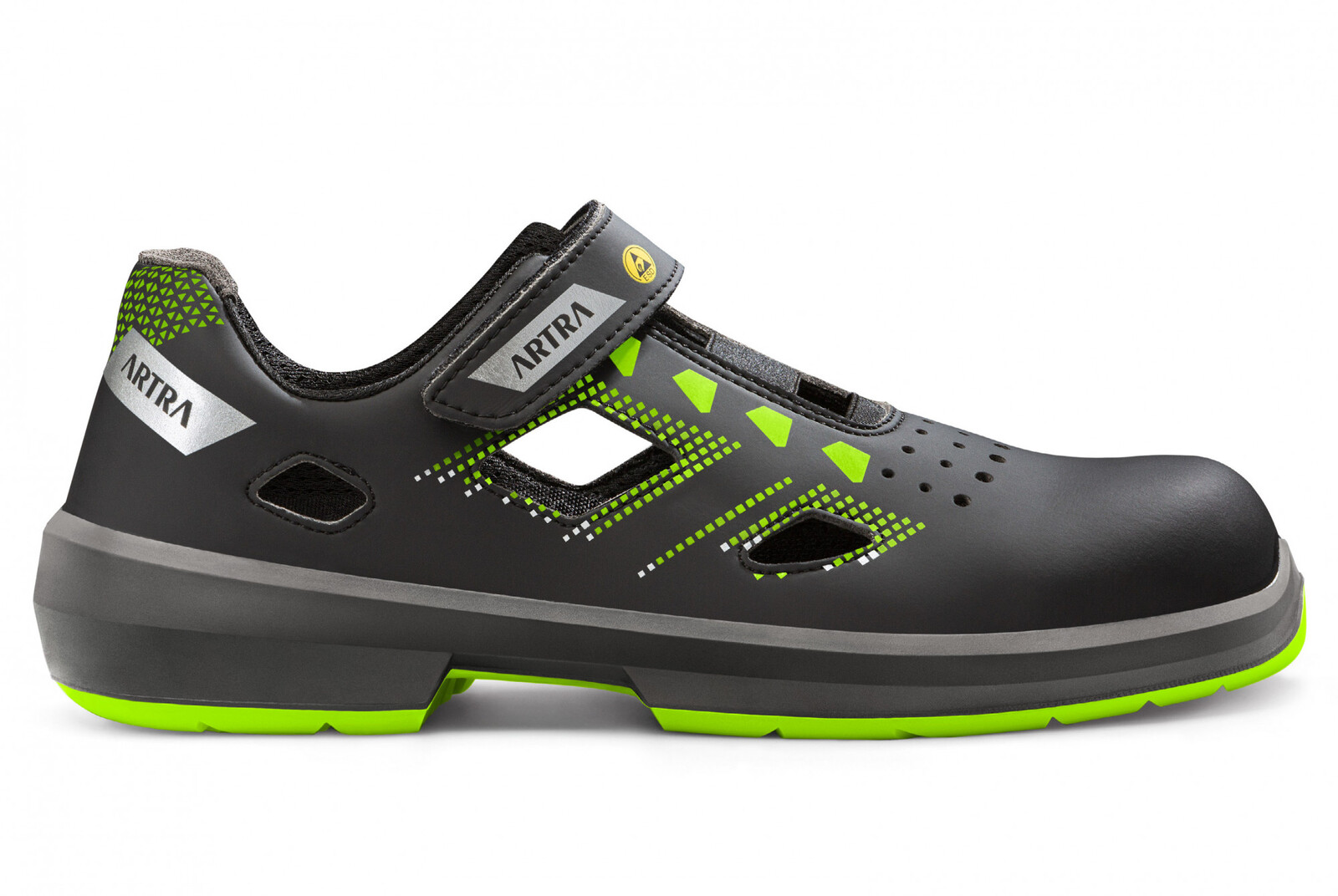 Bezpečnostné sandále Artra Arzo 805 678080 S1 SRC ESD MF - veľkosť: 42, farba: čierna/zelená