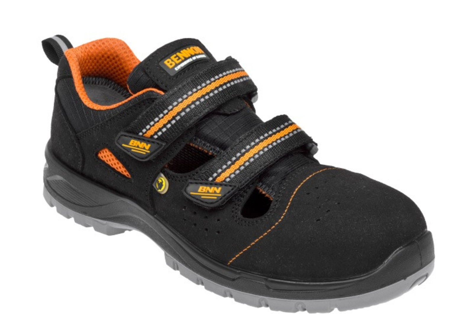 Bezpečnostné sandále Bennon Nux S1P ESD metal free - veľkosť: 38, farba: čierna
