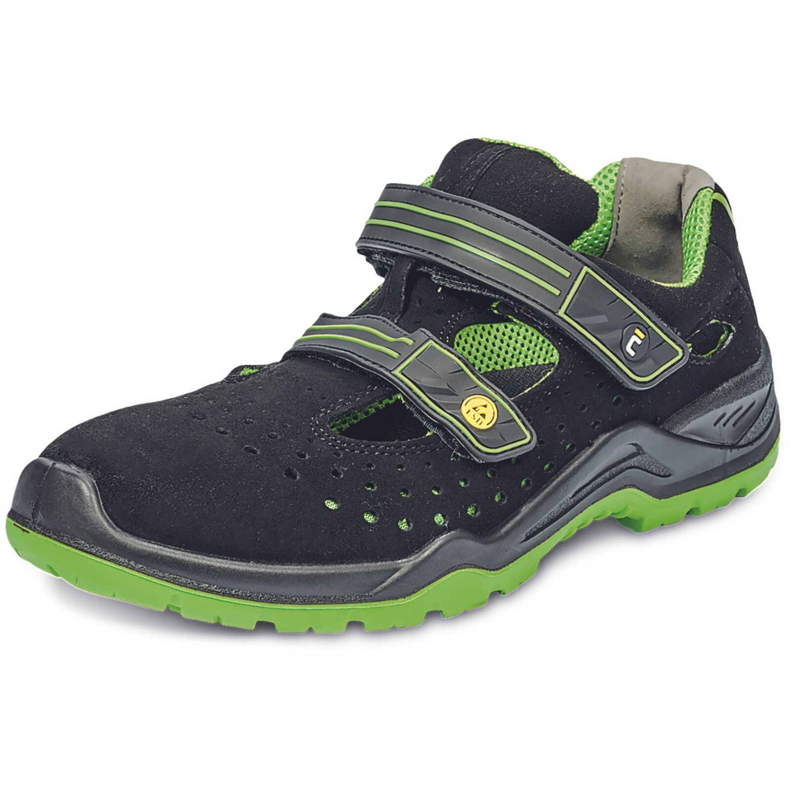 Bezpečnostné sandále Cerva Halwill MF ESD S1P SRC - veľkosť: 46, farba: čierna/zelená