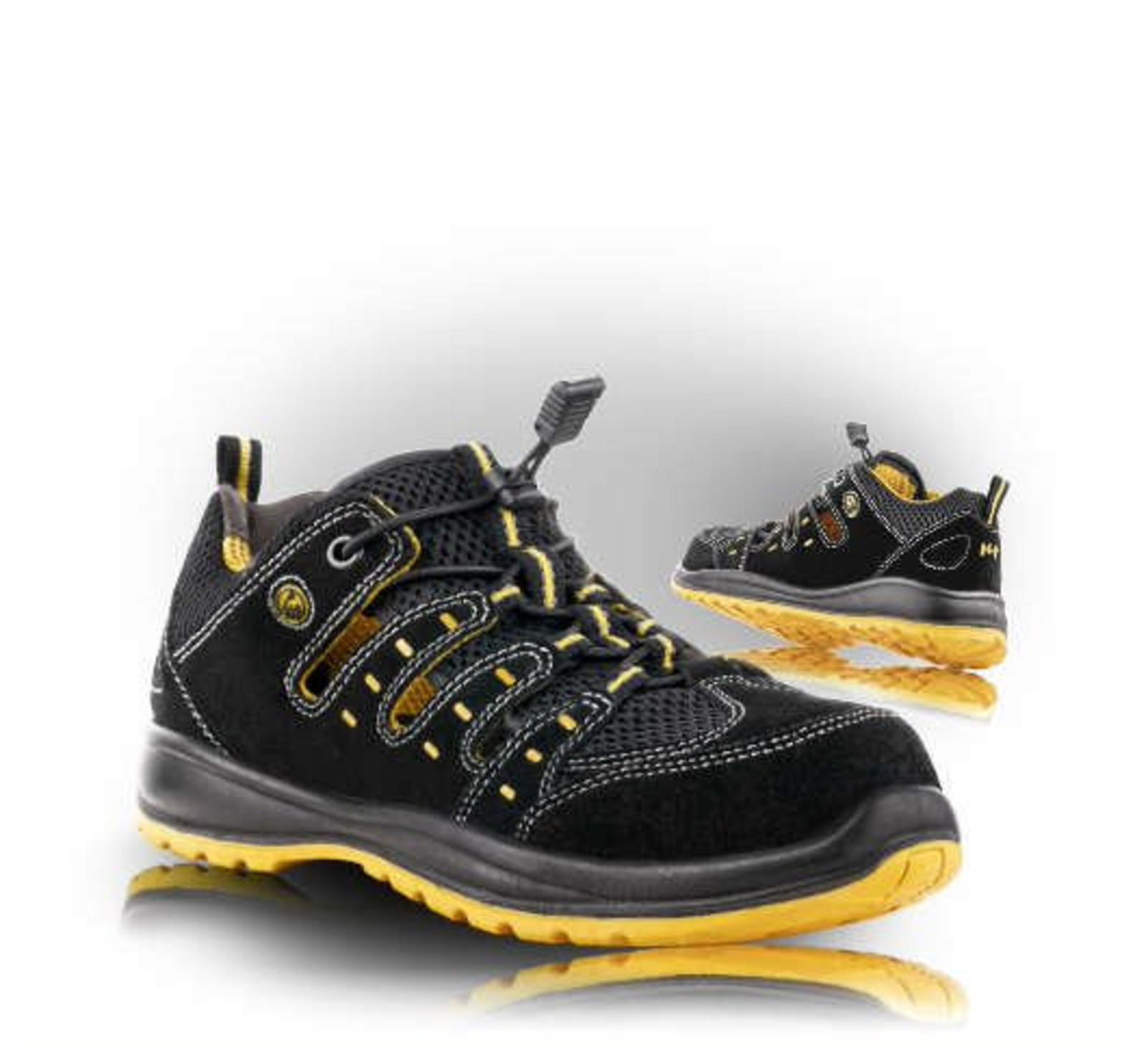 Bezpečnostné sandále Memphis S1 ESD - veľkosť: 48, farba: čierna/žltá