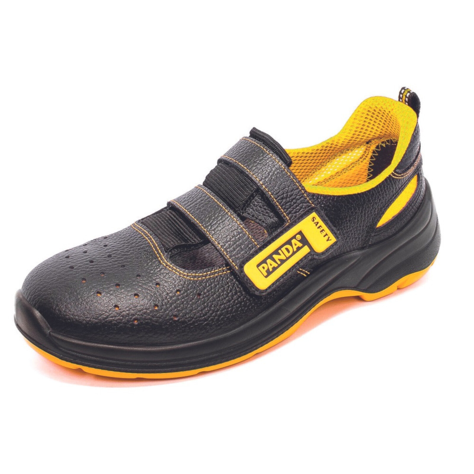 Bezpečnostné sandále Panda Basic Venezia MF S1P SRC - veľkosť: 46, farba: čierna/žltá