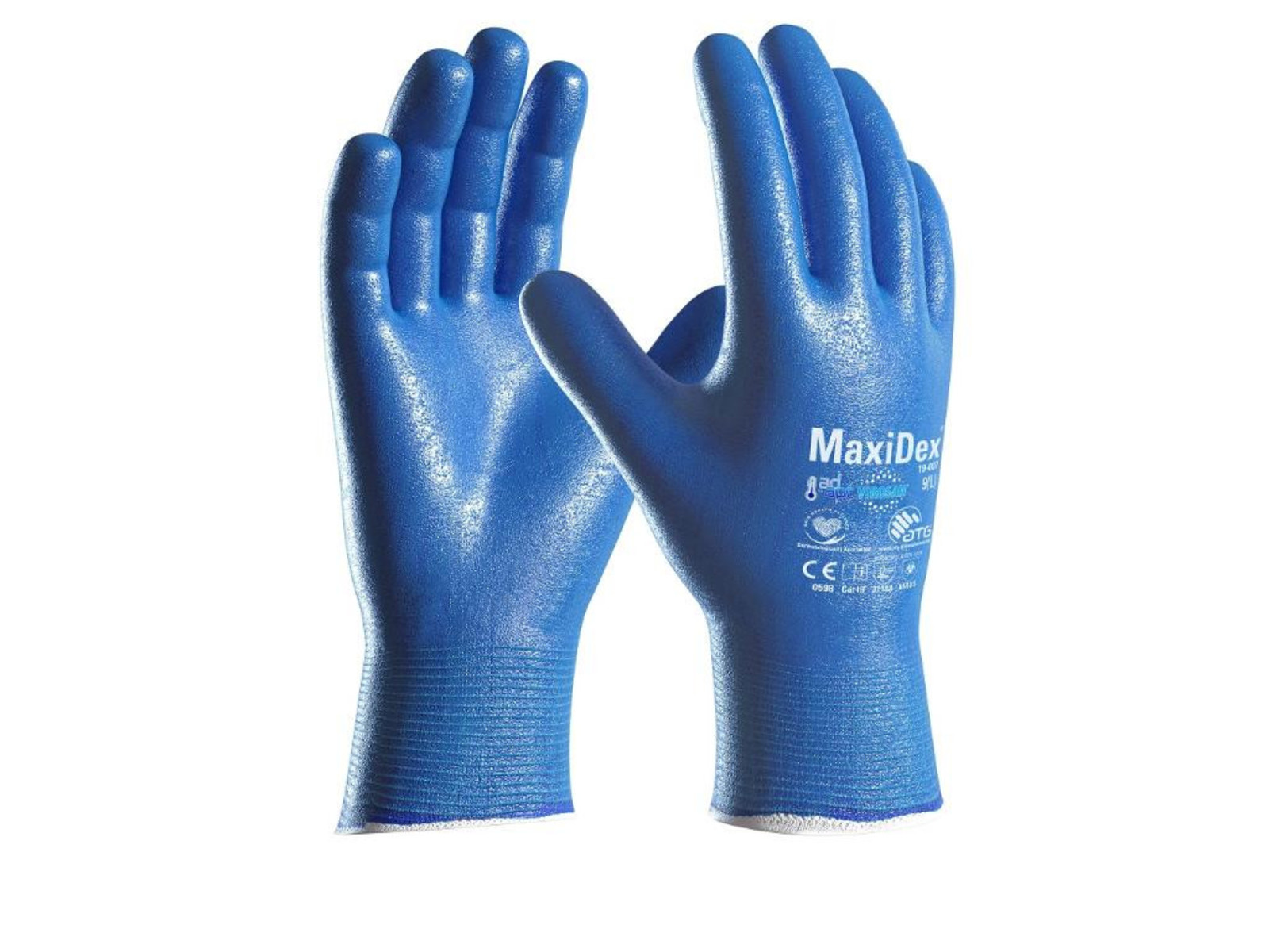Celomáčané rukavice ATG MaxiDex 19-007 - veľkosť: 8/M, farba: modrá