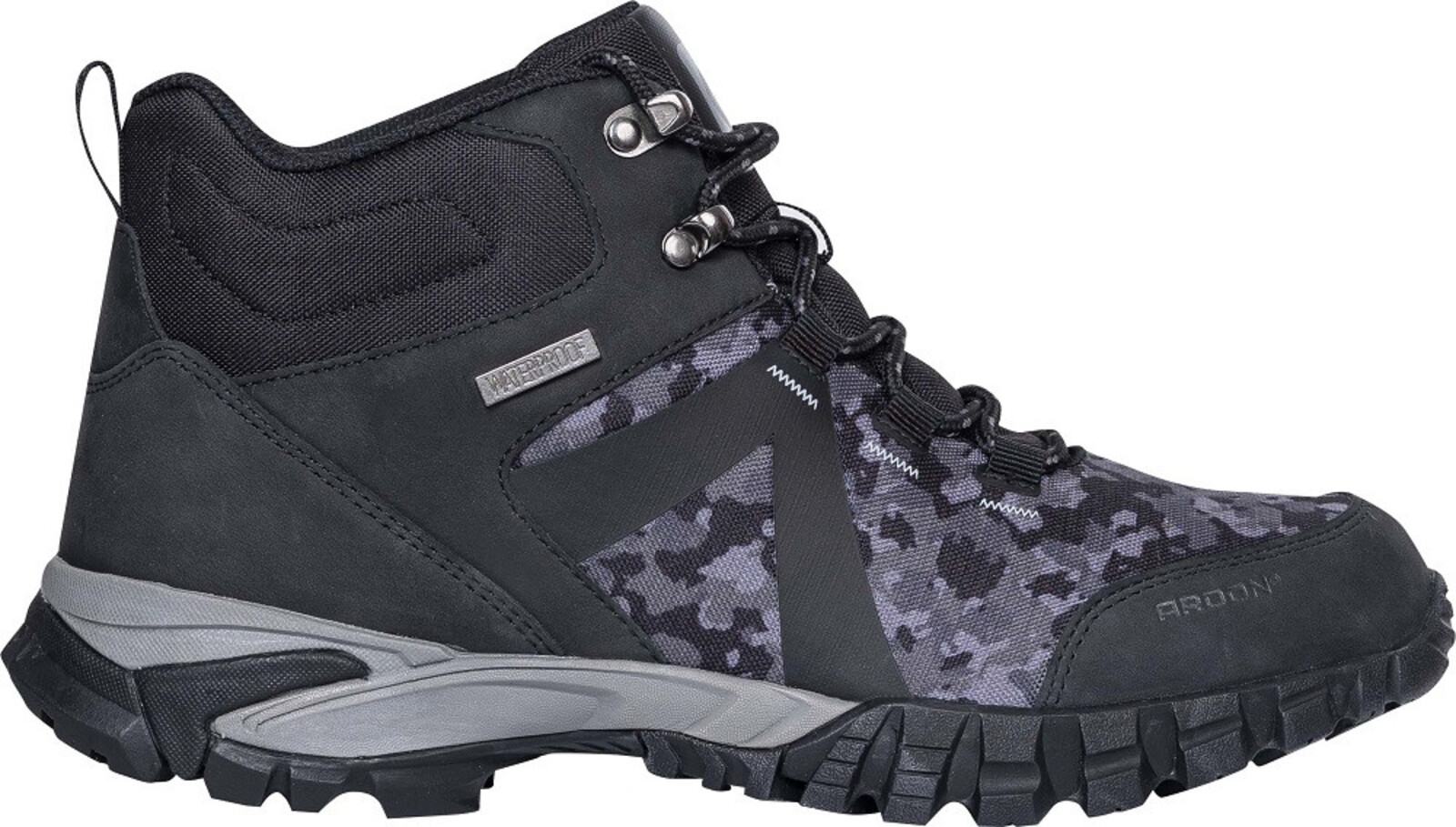 Členková outdoor obuv Ardon Creatron High Camo s membránou - veľkosť: 39, farba: sivá/čierna