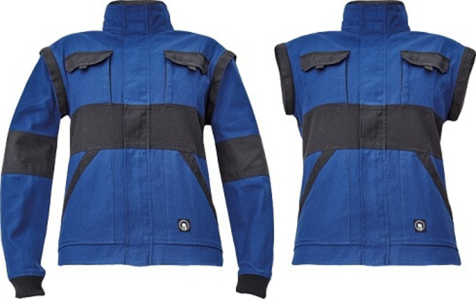 Dámska bavlnená montérková bunda Cerva Max Neo Lady 2v1 - veľkosť: 52, farba: modrá/čierna