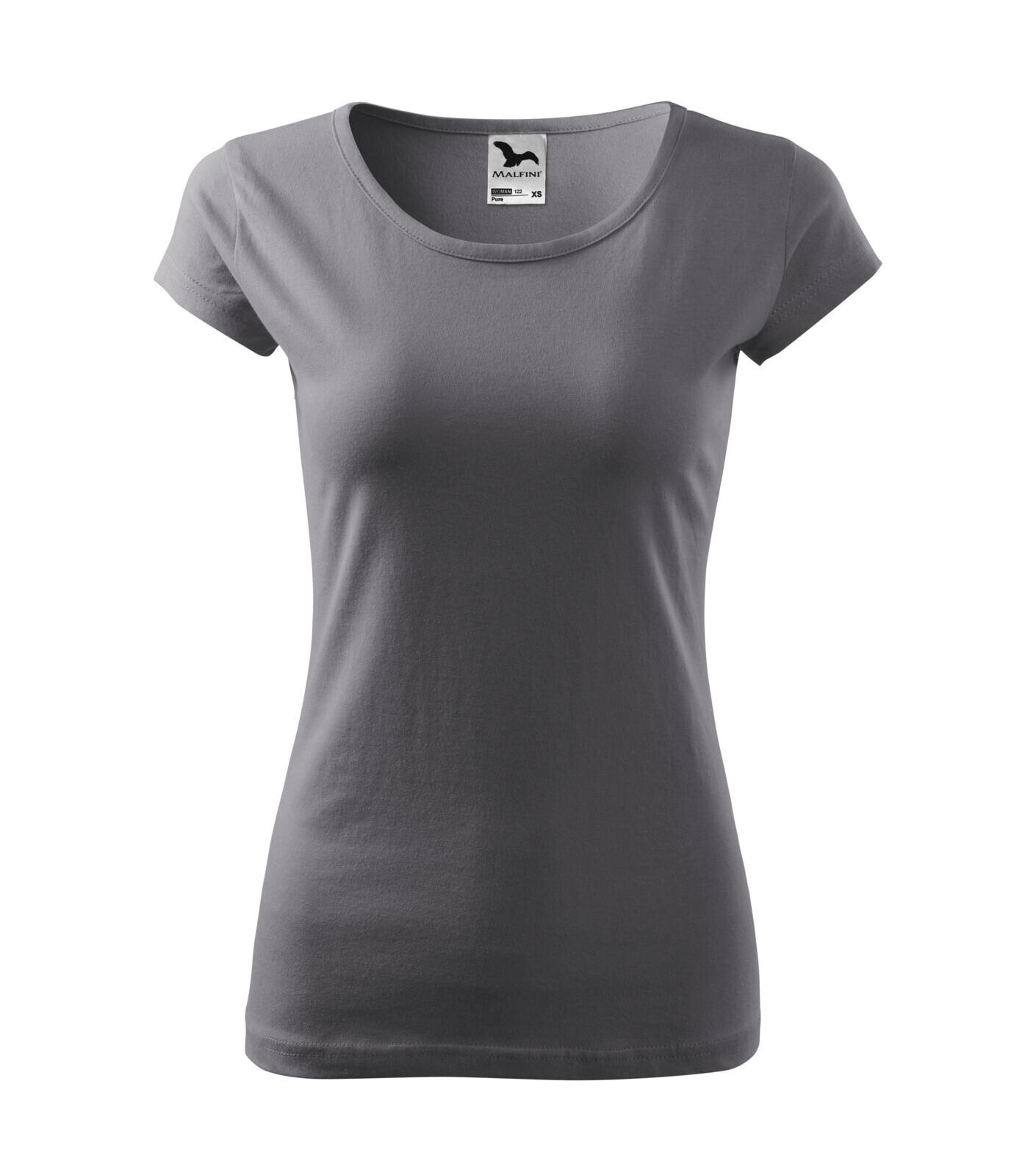 Dámske bavlnené tričko Malfini Pure 122 - veľkosť: XL, farba: oceľovo sivá