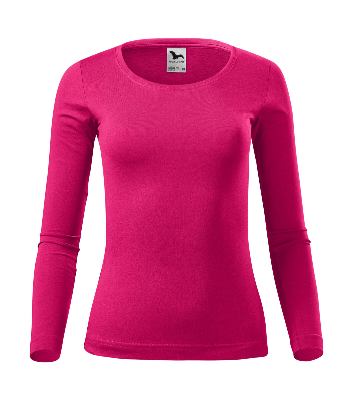 Dámske bavlnené tričko s dlhým rukávom Malfini Fit-T 169 - veľkosť: L, farba: malinová