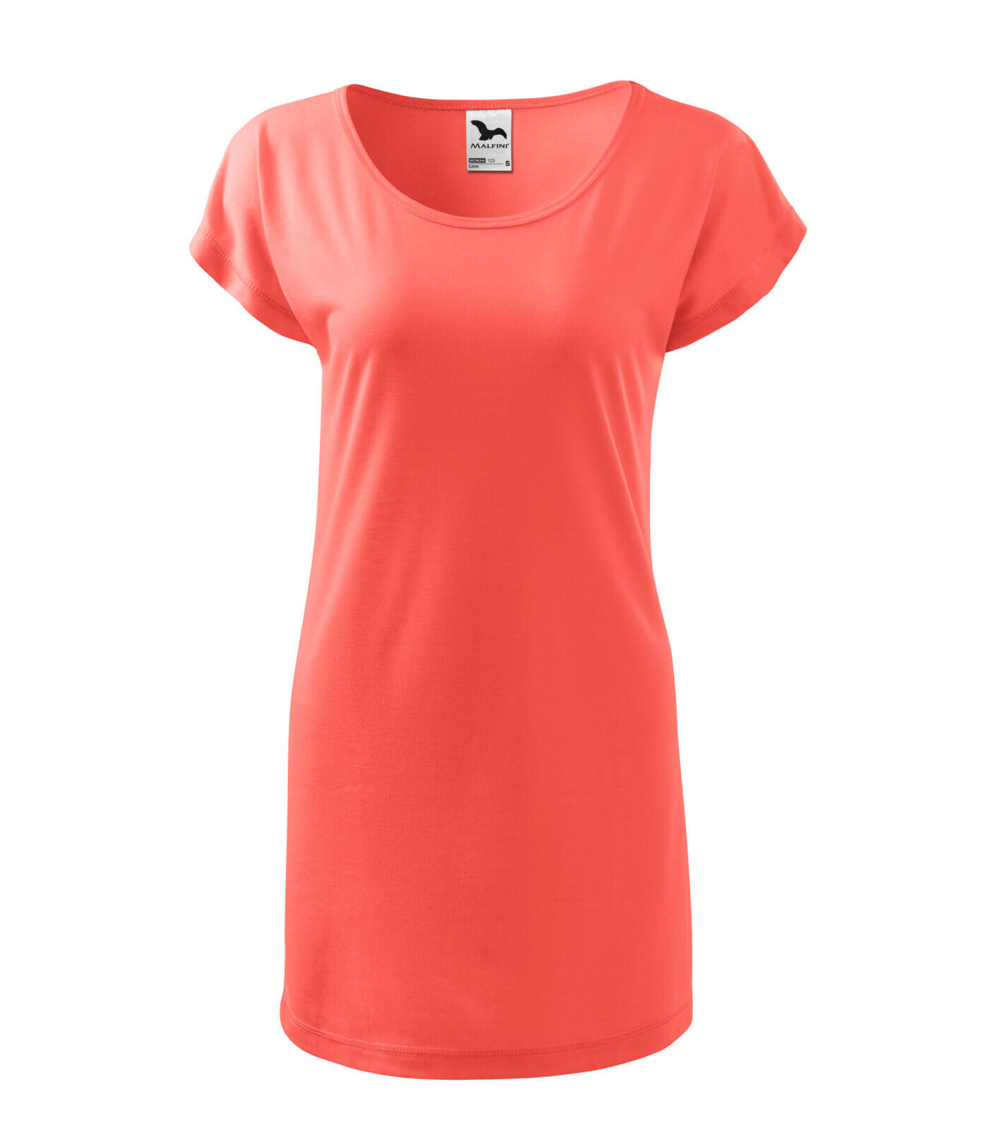 Dámske dlhé tričko/šaty Malfini Love 123 - veľkosť: XS, farba: koralová