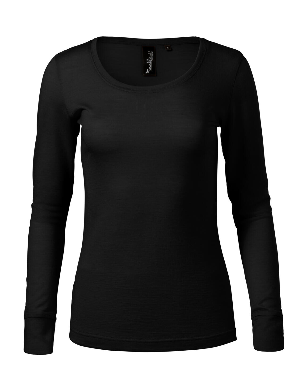Dámske merino tričko s dlhým rukávom Malfini Premium Merino Rise LS 160 - veľkosť: S, farba: čierna