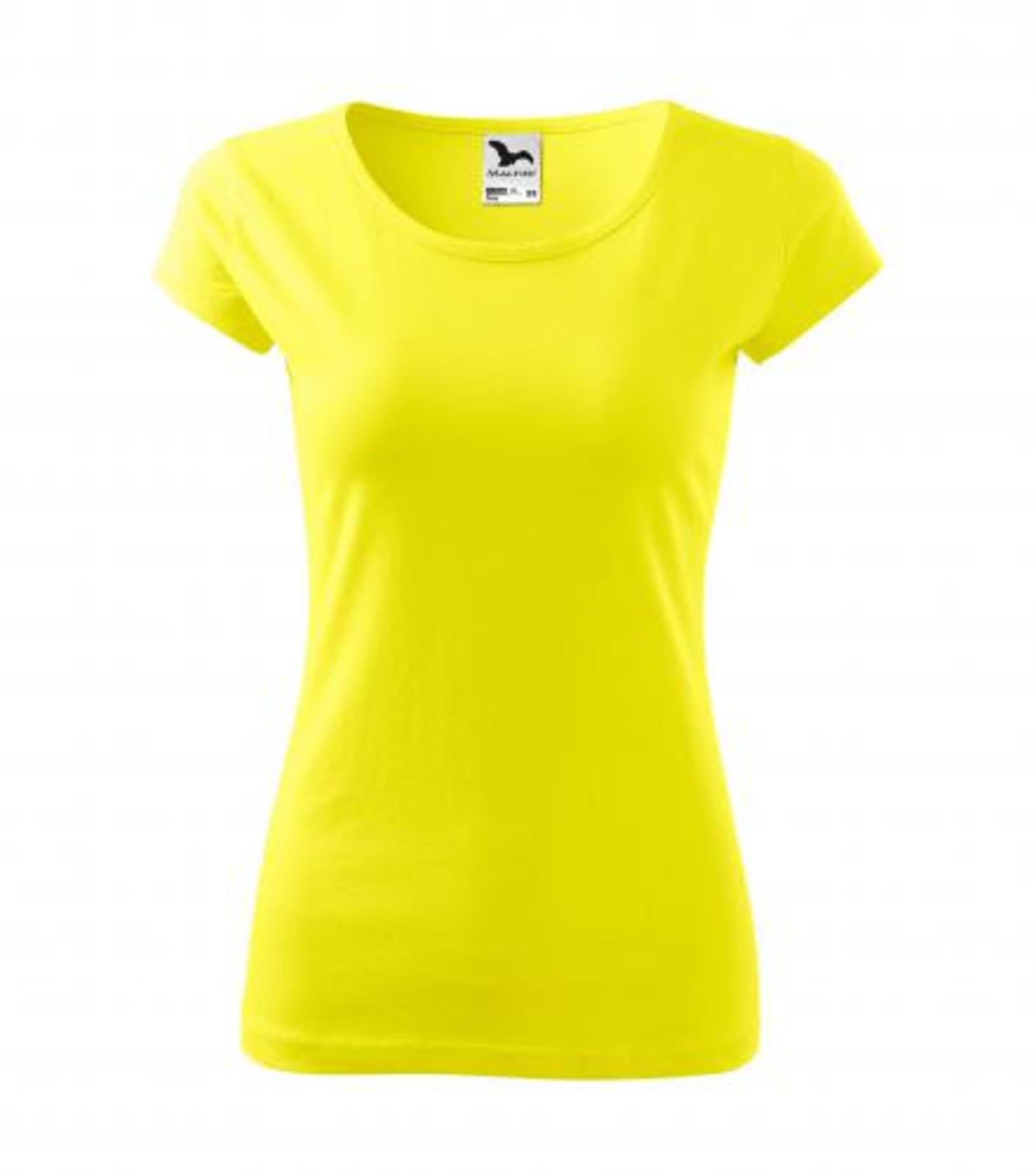 Dámske bavlnené tričko Malfini Pure 122 - veľkosť: L, farba: citrónová