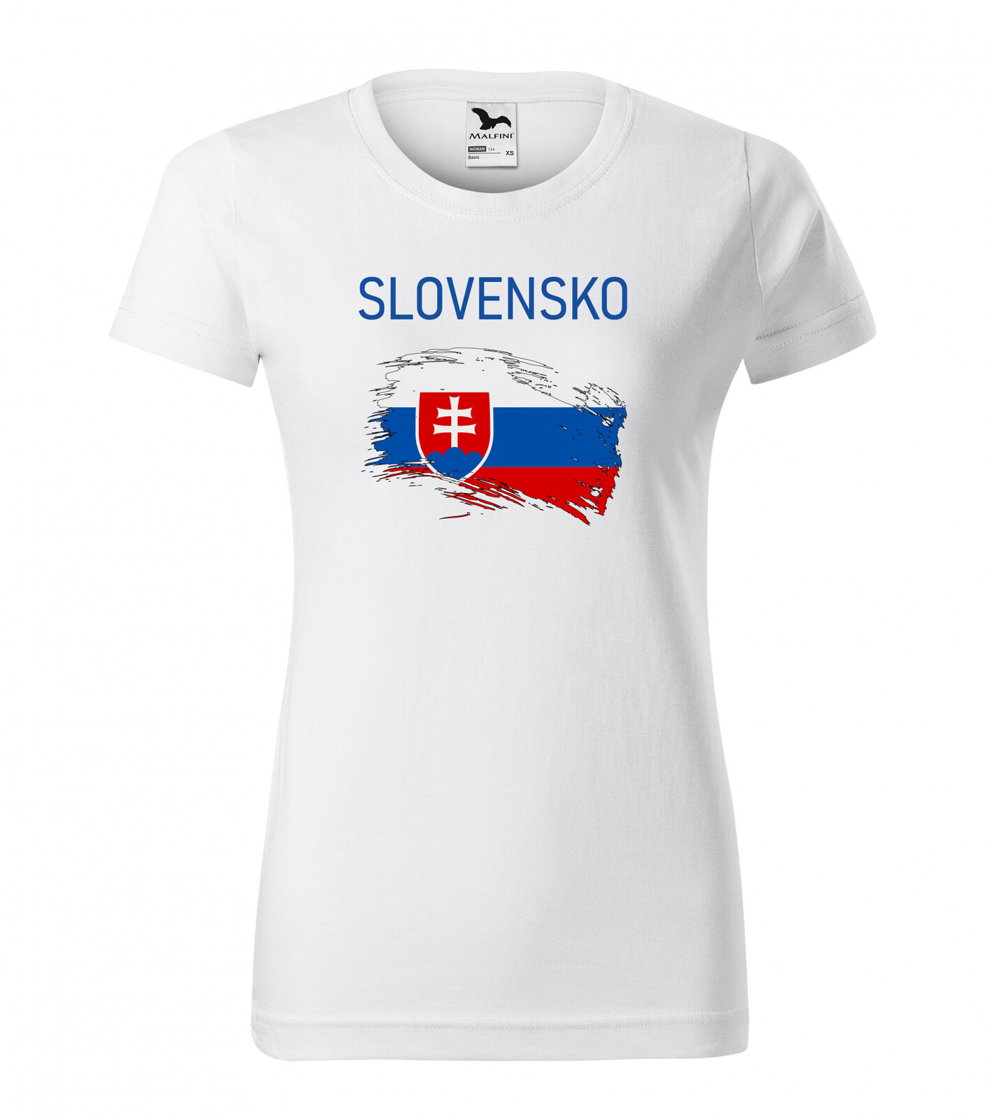 Dámske tričko Slovensko - veľkosť: S, farba: biela