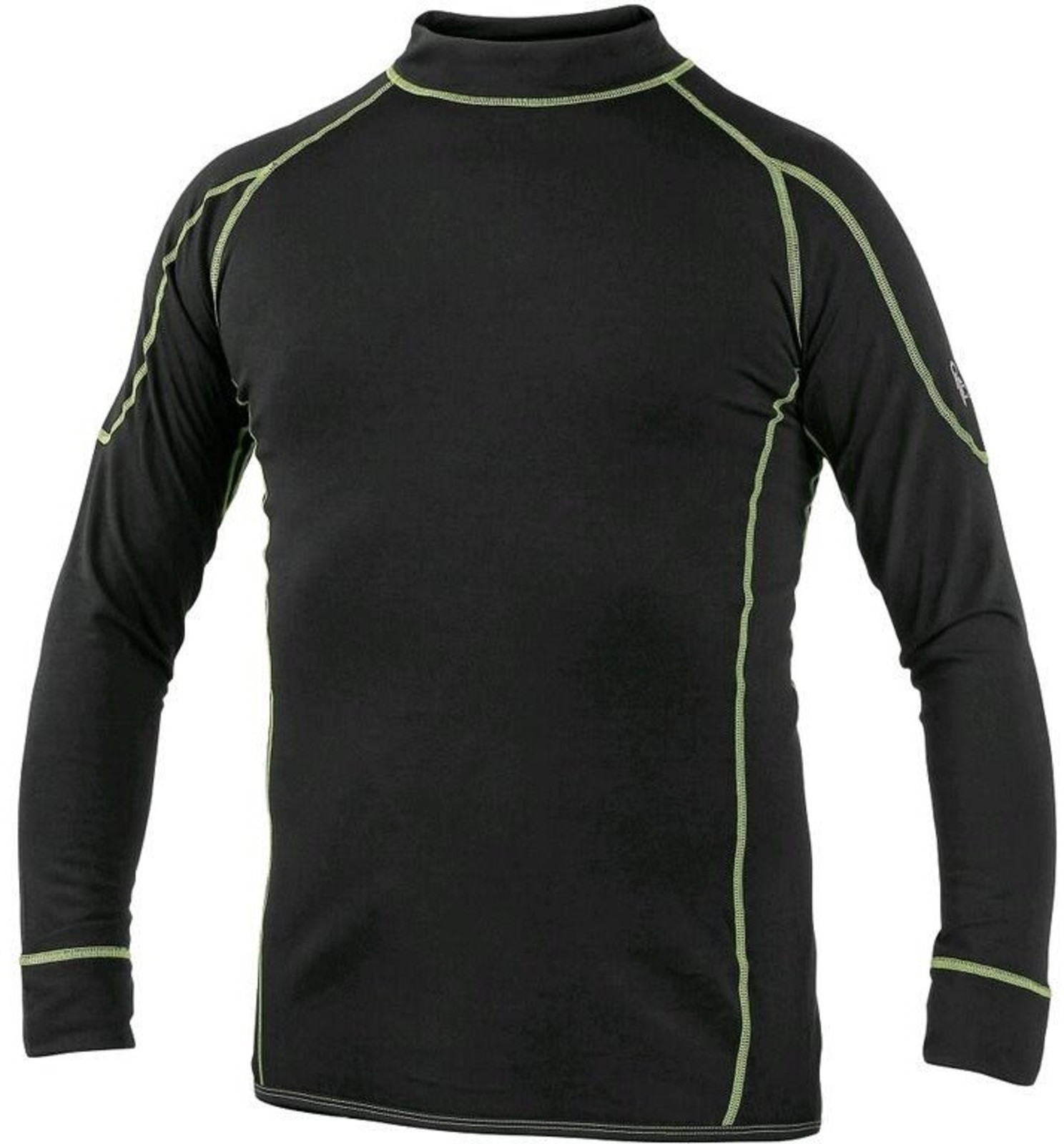 Detské termo tričko s dlhým rukávom CXS Reward - veľkosť: 130, farba: čierna/zelená