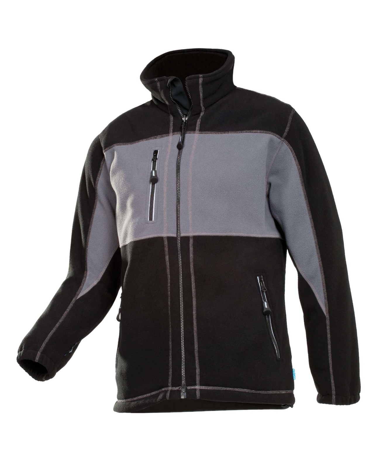 Fleece bunda Durango pánska - veľkosť: 3XL, farba: sivá/čierna