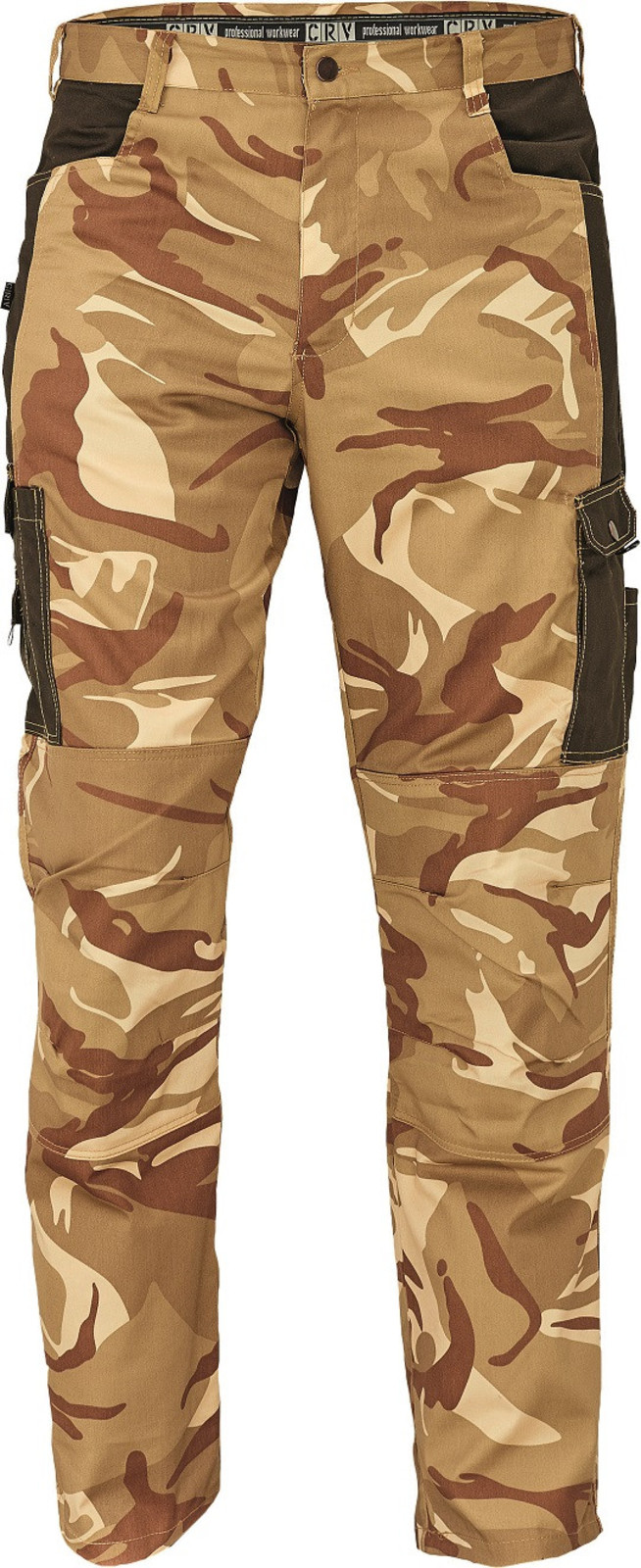Maskáčové nohavice Crambe pánske - veľkosť: 3XL, farba: béžová kamufláž