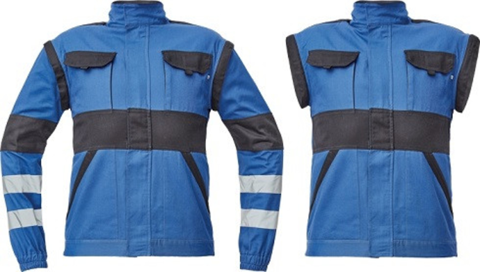 Montérková bunda a vesta s reflexnými pruhmi Cerva Max Neo 2v1 - veľkosť: 58, farba: modrá