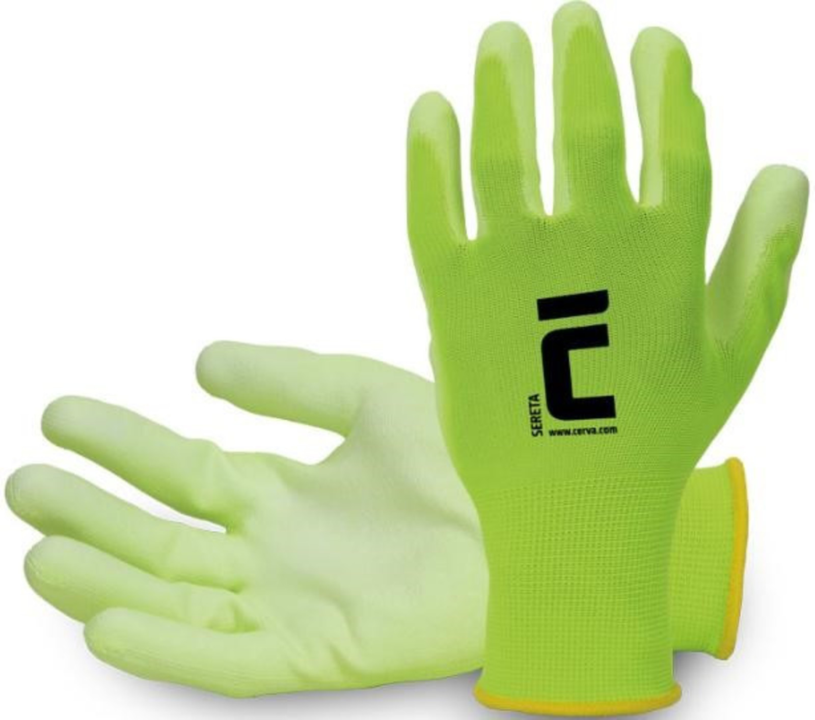 Nylonové pracovné rukavice Sereta - veľkosť: 9/L, farba: žltá