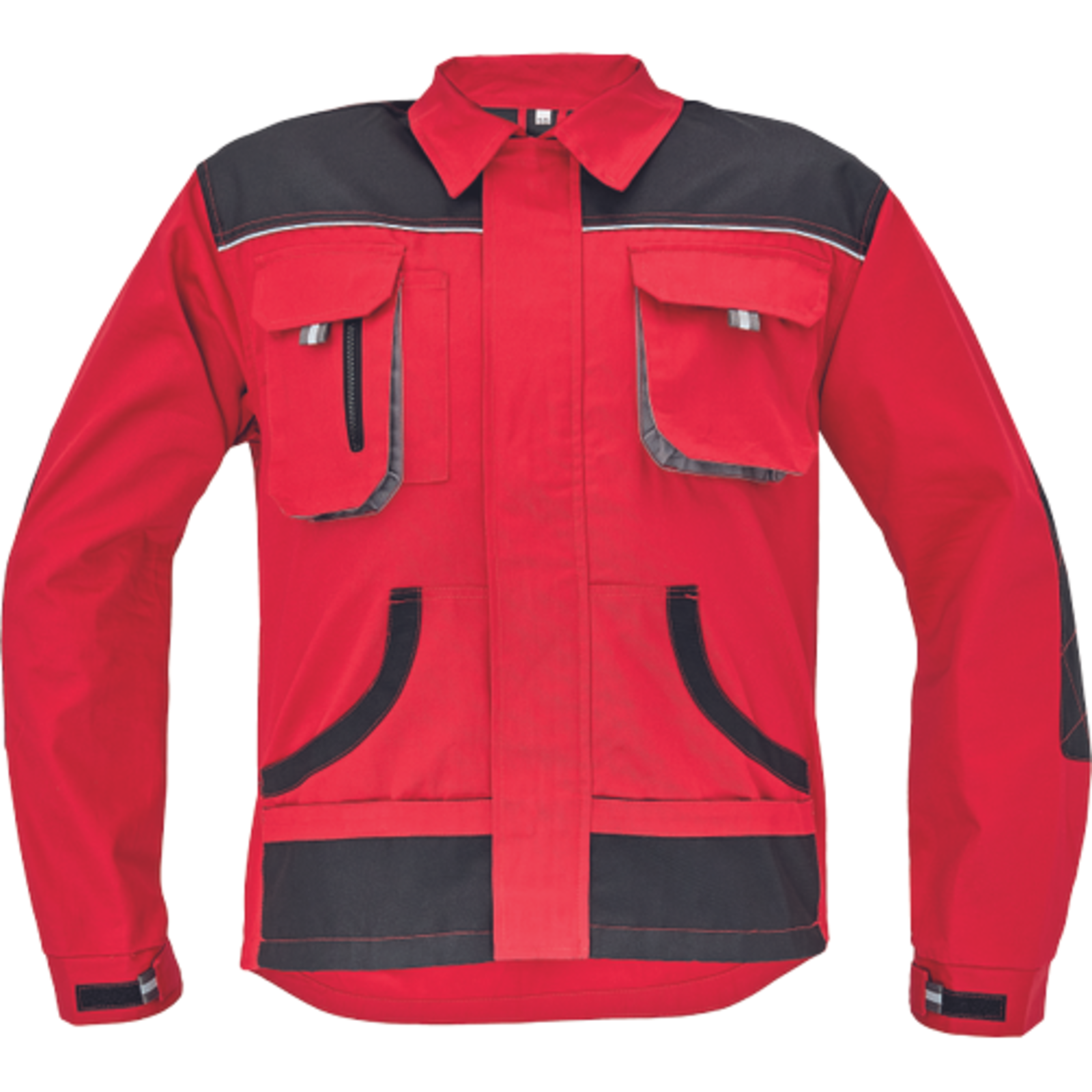 Odolná pracovná bunda Cerva FF Hans - veľkosť: 56, farba: antracit/červená
