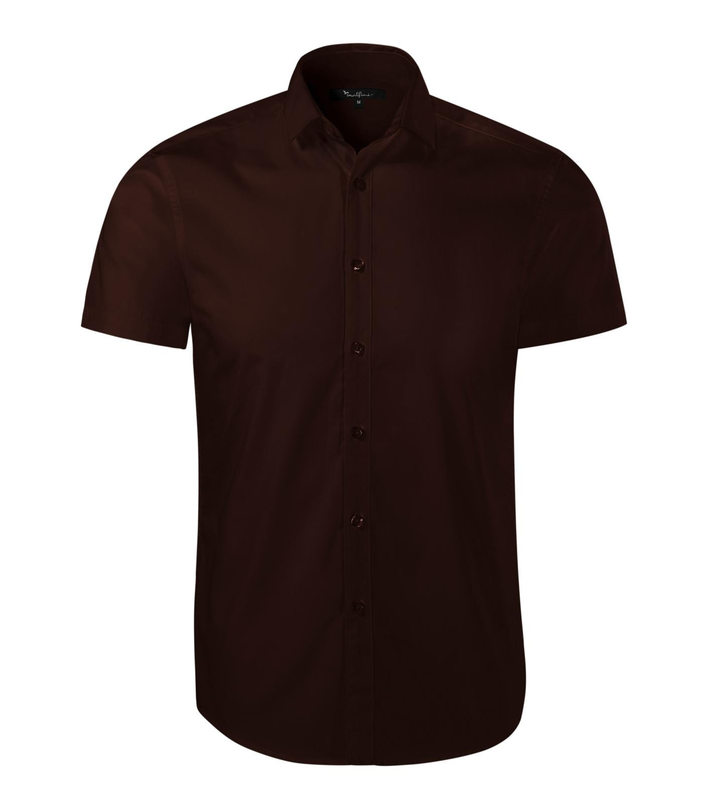 Pánska košeľa s krátkym rukávom Malfini Premium Flash 260 - veľkosť: S, farba: kávová