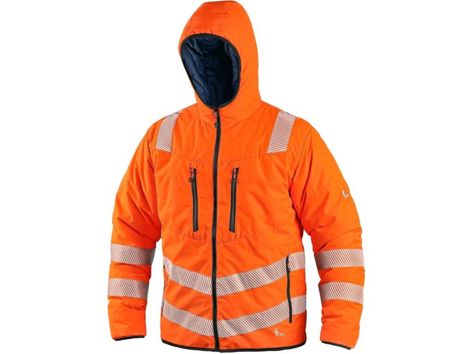 Pánska výstražná zateplená obojstranná bunda CXS Chester - veľkosť: S, farba: oranžová/navy