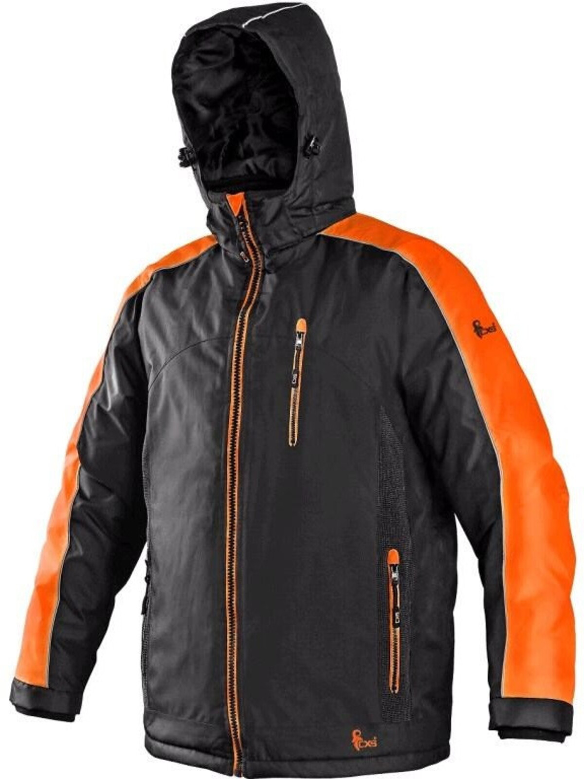 Pánska zimná bunda CXS Brighton - veľkosť: 4XL, farba: čierna/oranžová