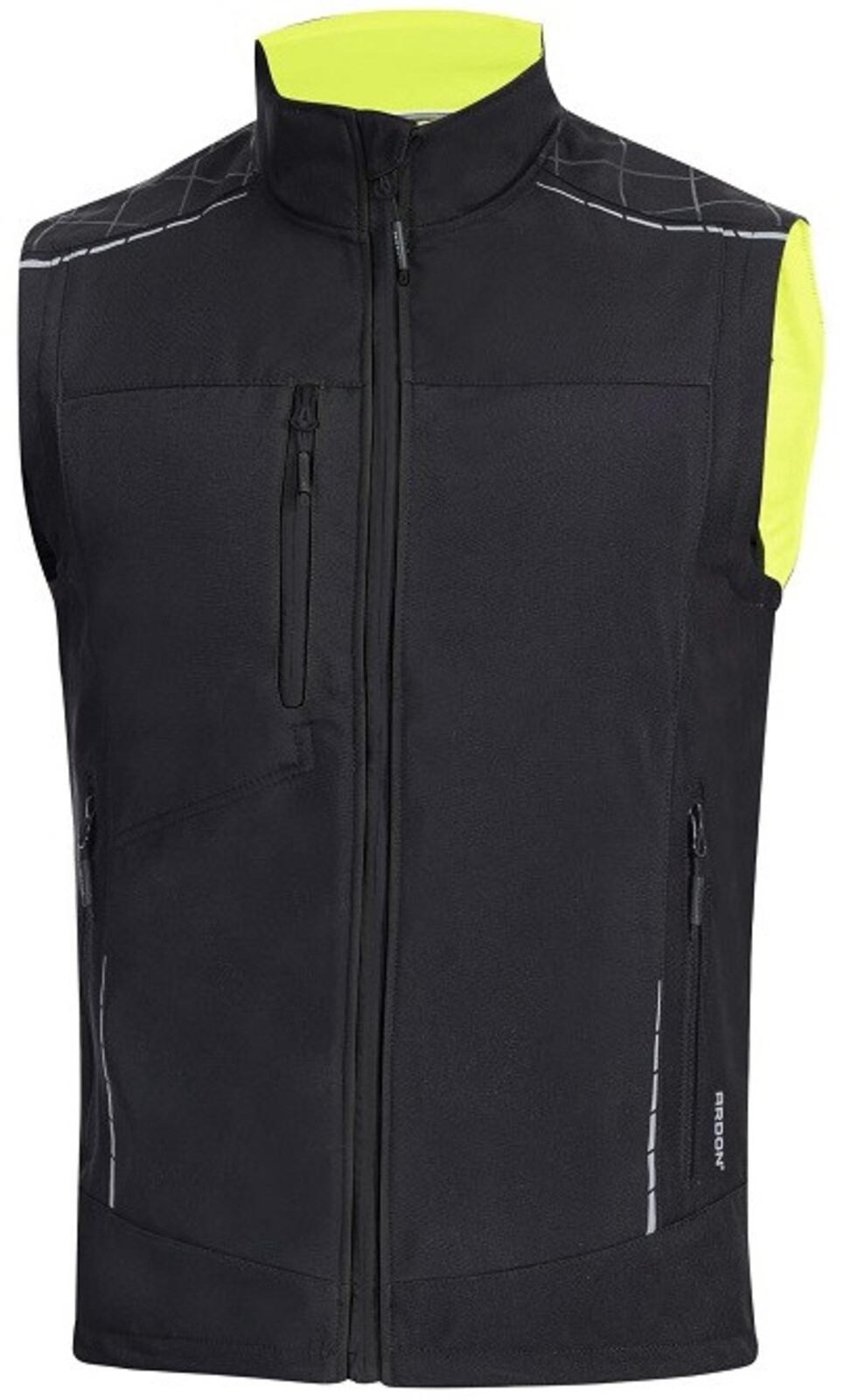 Pánska zimná softshellová vesta Ardon Vision - veľkosť: XL, farba: čierna/žltá
