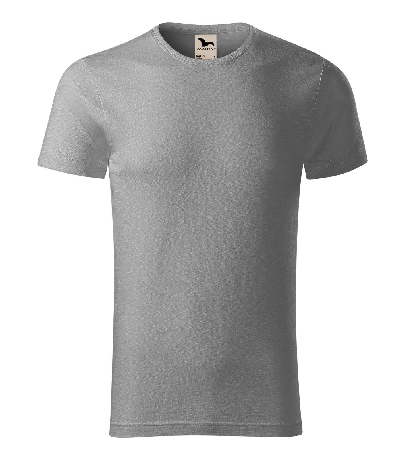 Pánske bavlnené tričko Malfini Native 173 - veľkosť: 3XL, farba: starostrieborná