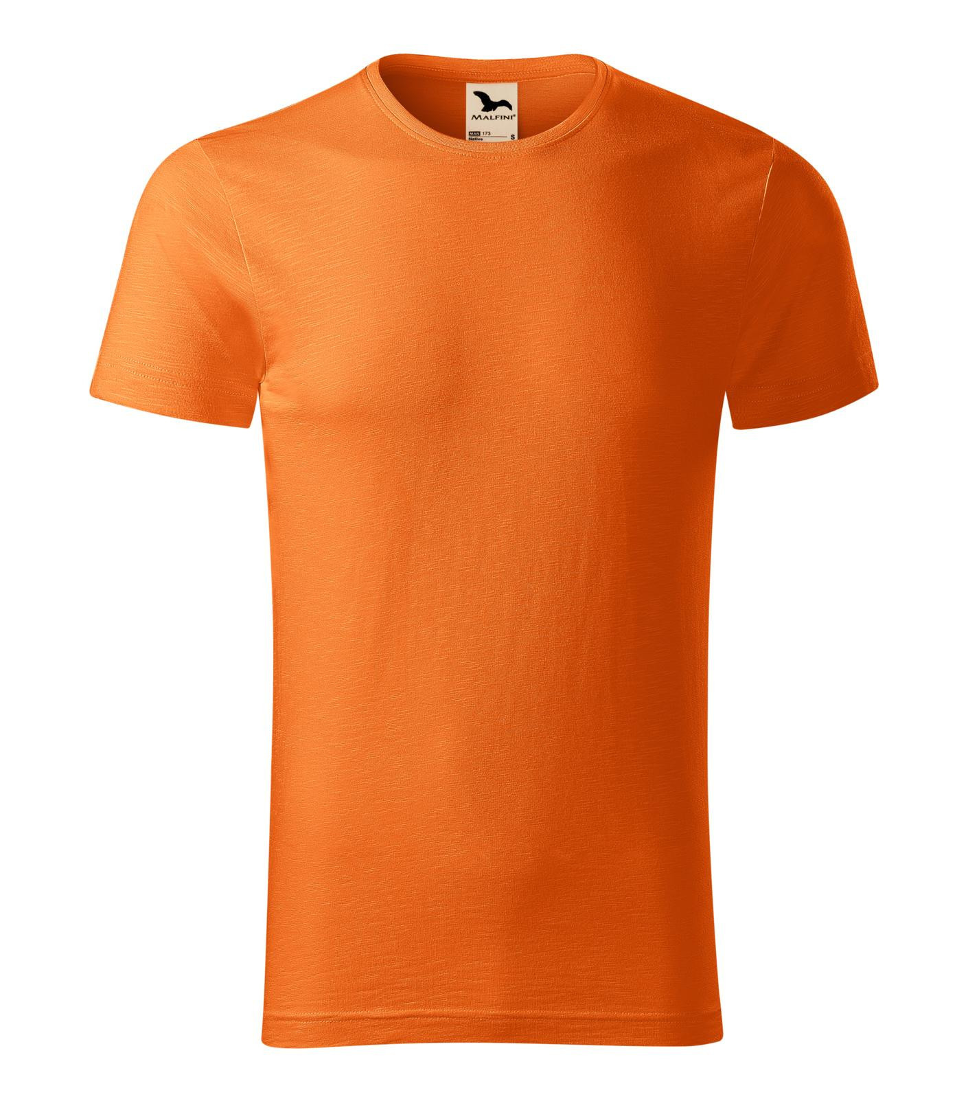 Pánske bavlnené tričko Malfini Native 173 - veľkosť: S, farba: oranžová