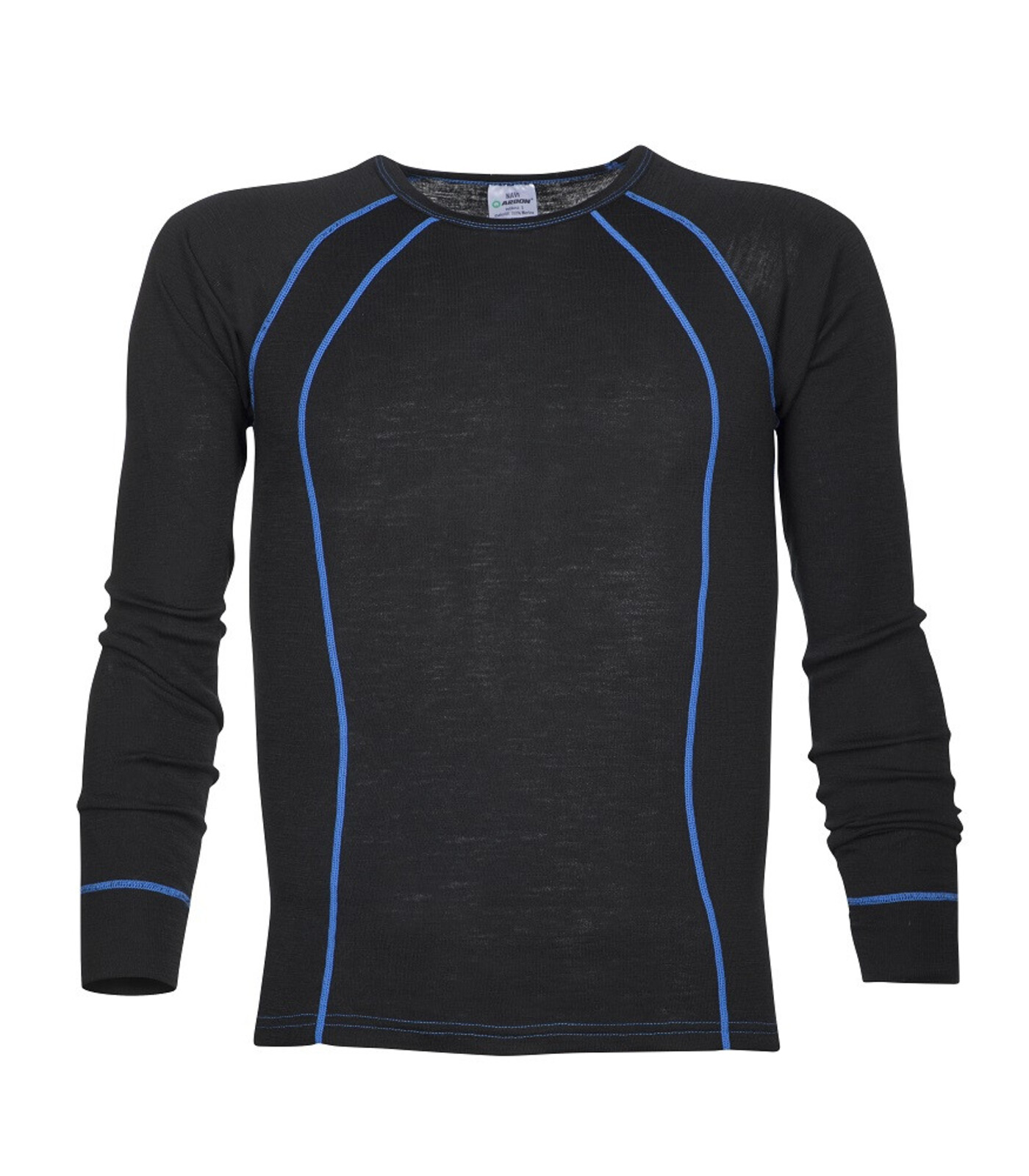 Pánske funkčné merino tričko s dlhým rukávom Ardon Navi - veľkosť: XL, farba: čierna/modrá