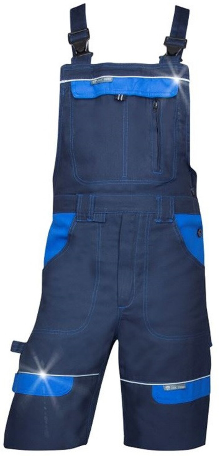 Pánske montérkové šortky s náprsenkou Ardon Cool Trend - veľkosť: 58, farba: tmavomodrá/svetlomodrá