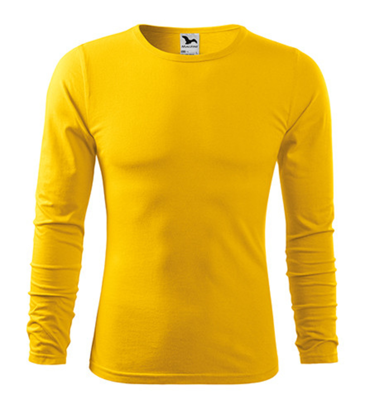 Pánske bavlnené tričko s dlhým rukávom Malfini Fit-T 119 - veľkosť: M, farba: žltá