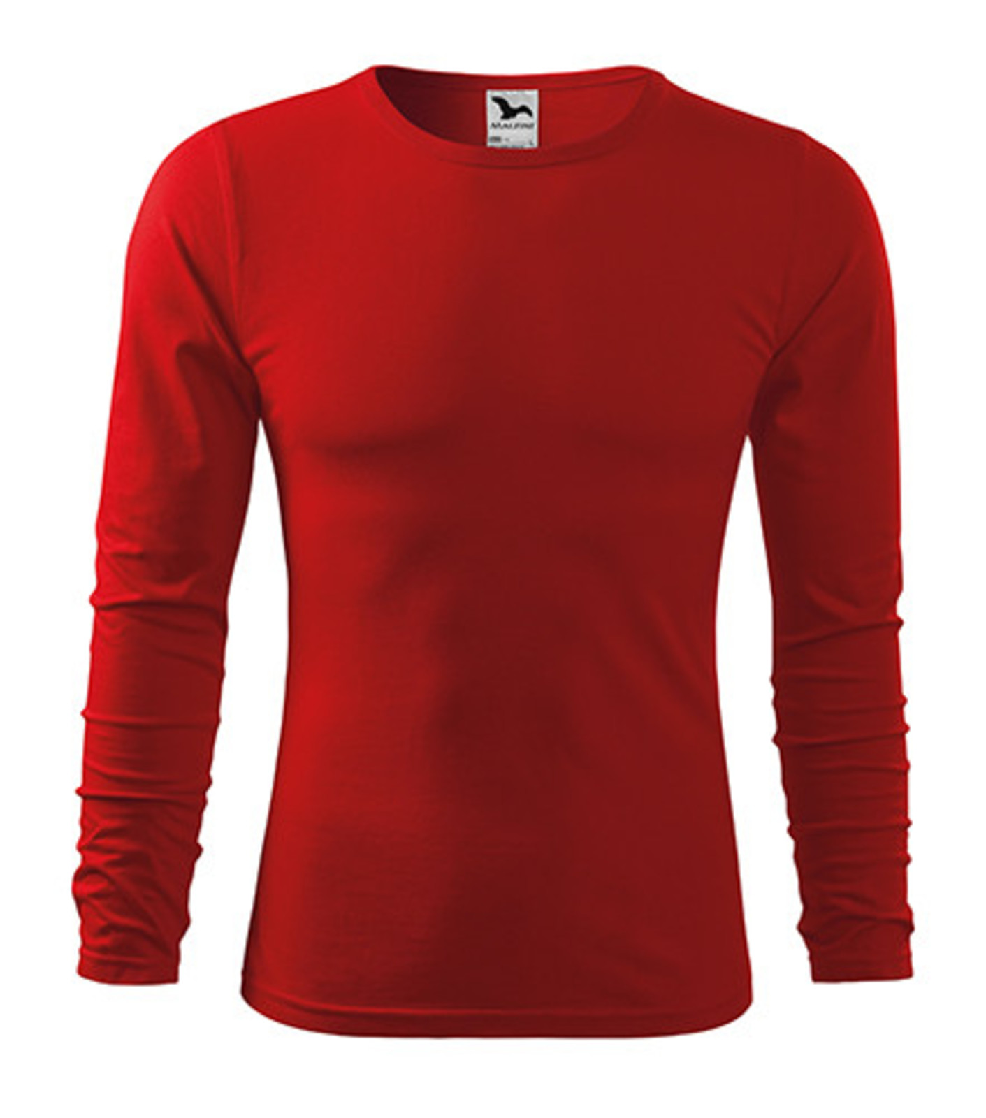 Pánske bavlnené tričko s dlhým rukávom Malfini Fit-T 119 - veľkosť: M, farba: červená