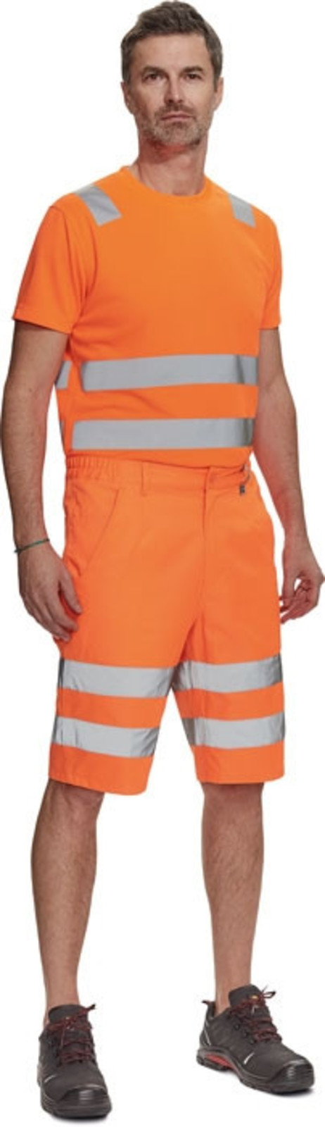 Pánske reflexné šortky Cerva Ciudades Ferrol HV - veľkosť: 50, farba: oranžová
