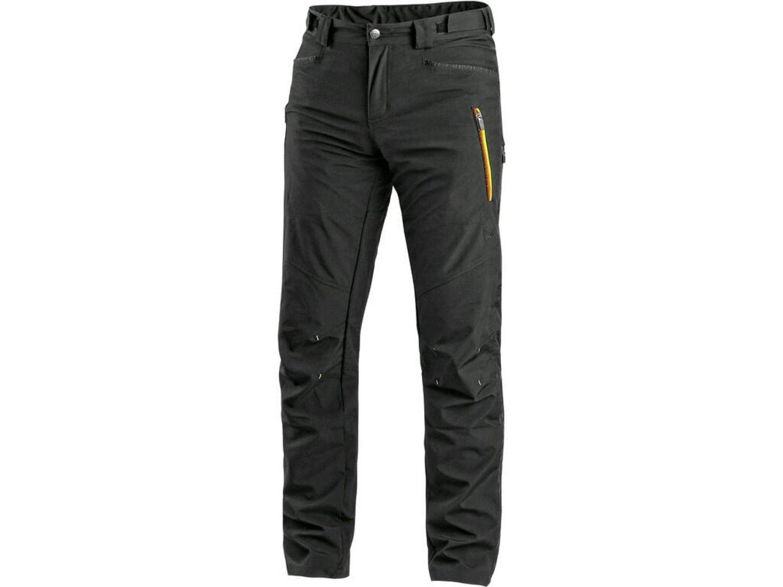 Pánske softshellové nohavice CXS Akron - veľkosť: 48, farba: čierna/žltá
