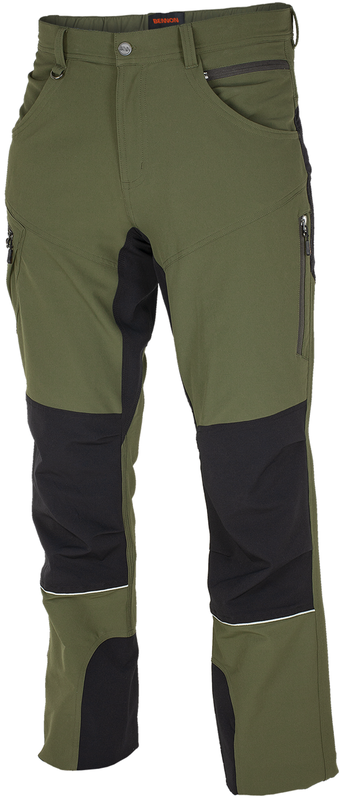 Pánske strečové nohavice Bennon Fobos - veľkosť: 50, farba: zelená/čierna