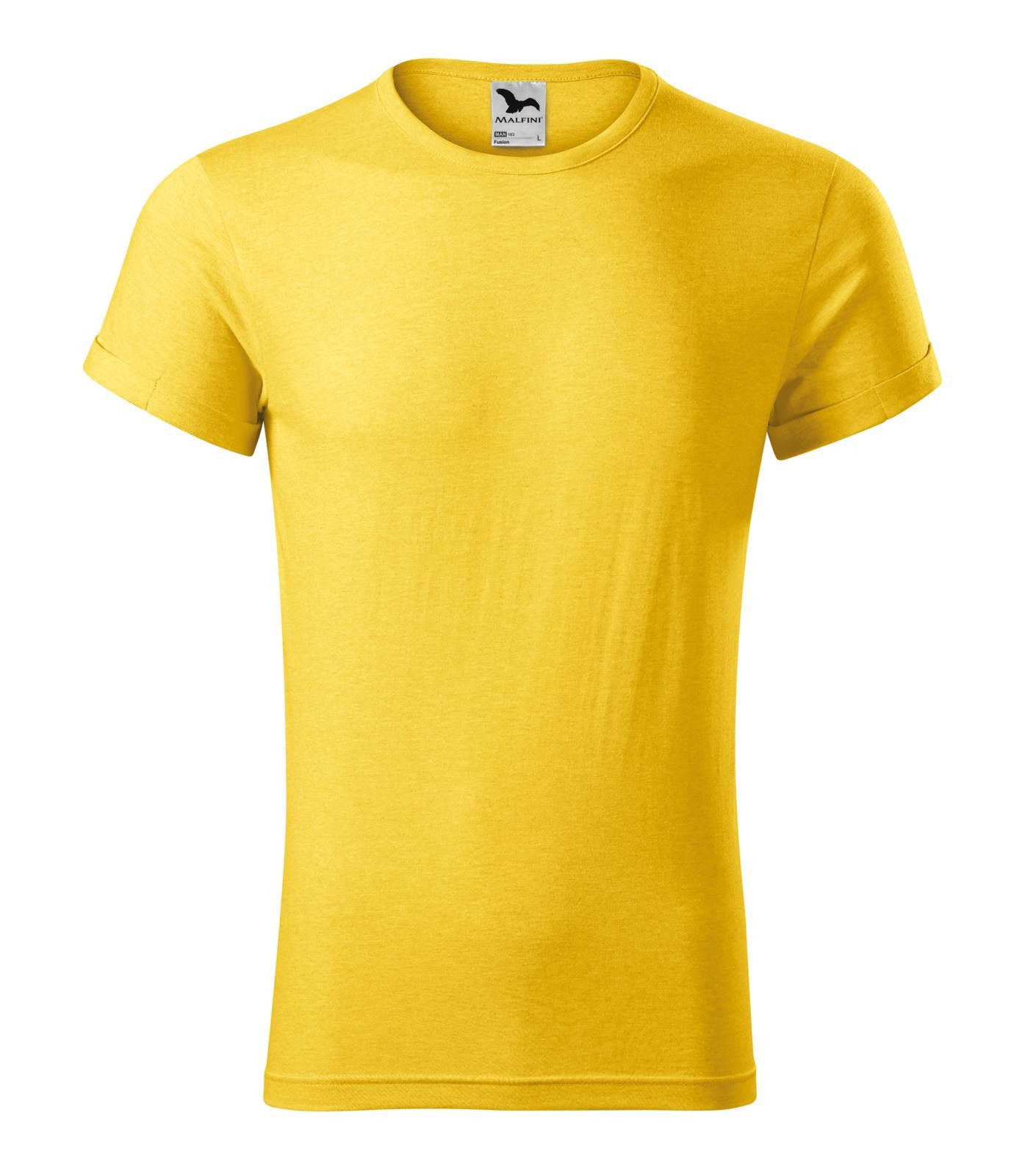 Pánske tričko Malfini Fusion 163 - veľkosť: M, farba: žltý melír