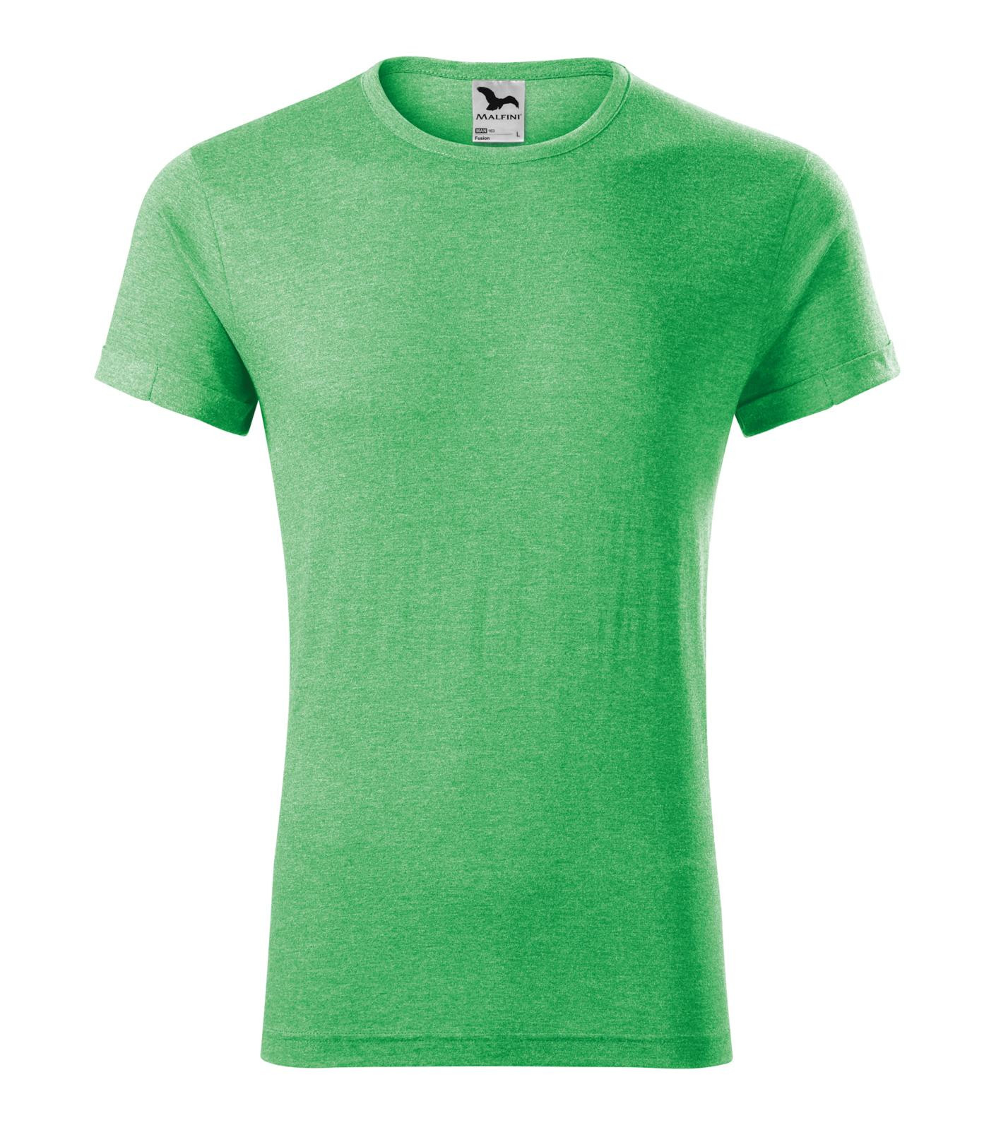 Pánske tričko Malfini Fusion 163 - veľkosť: 3XL, farba: zelený melír