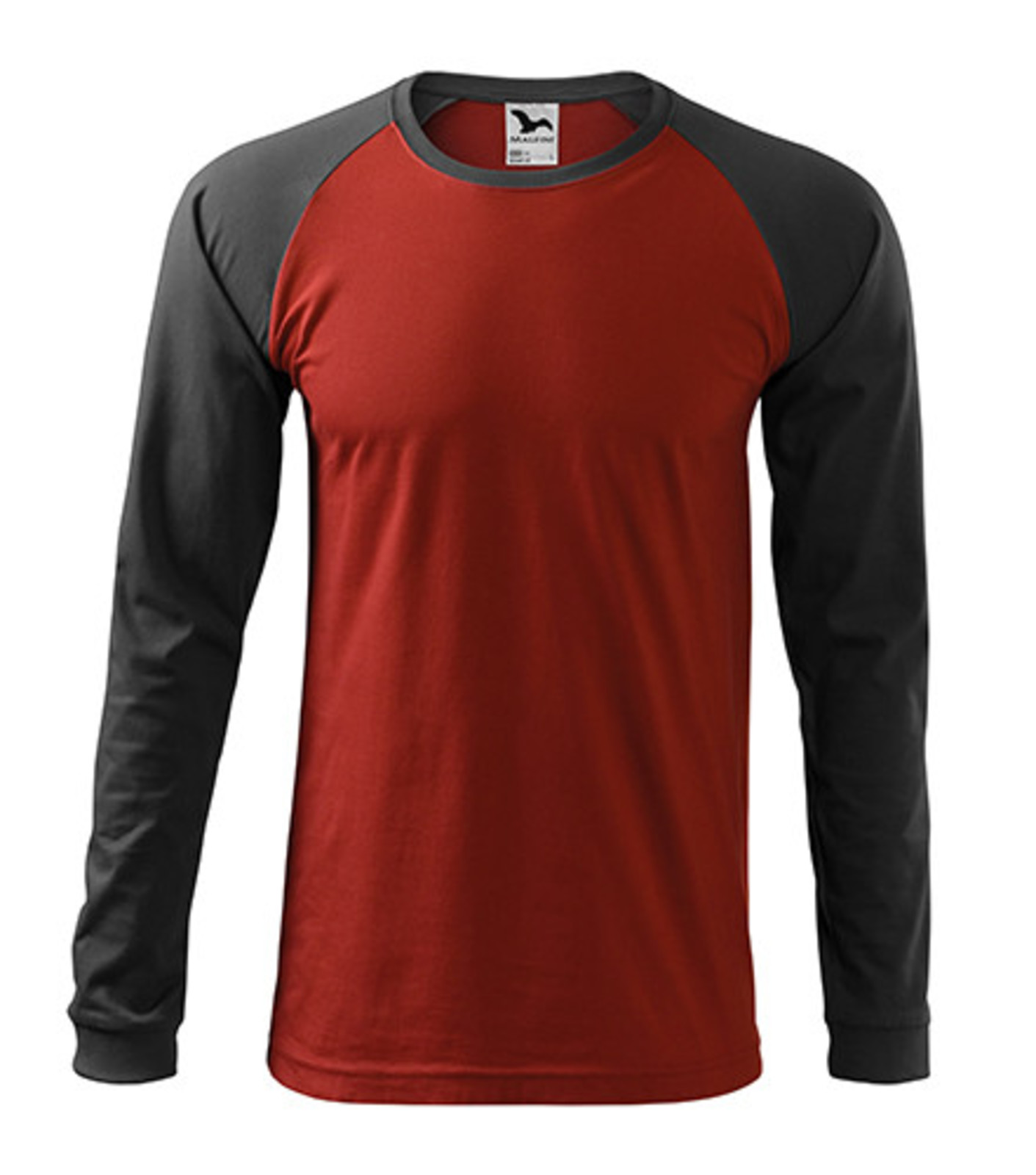 Unisex tričko s dlhým rukávom Rimeck Street LS 130 - veľkosť: XL, farba: červená/sivá