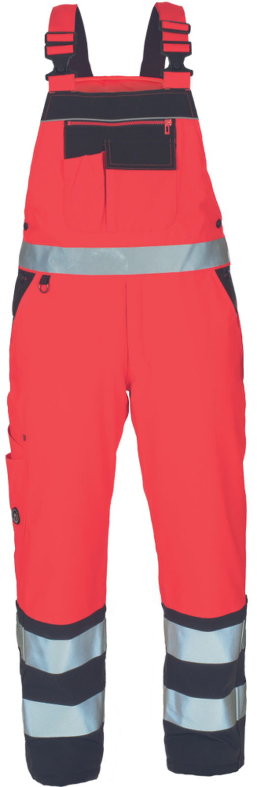 Pánske zateplené reflexné nohavice na traky Cerva Knoxfield HVPS - veľkosť: XXL, farba: HV červená