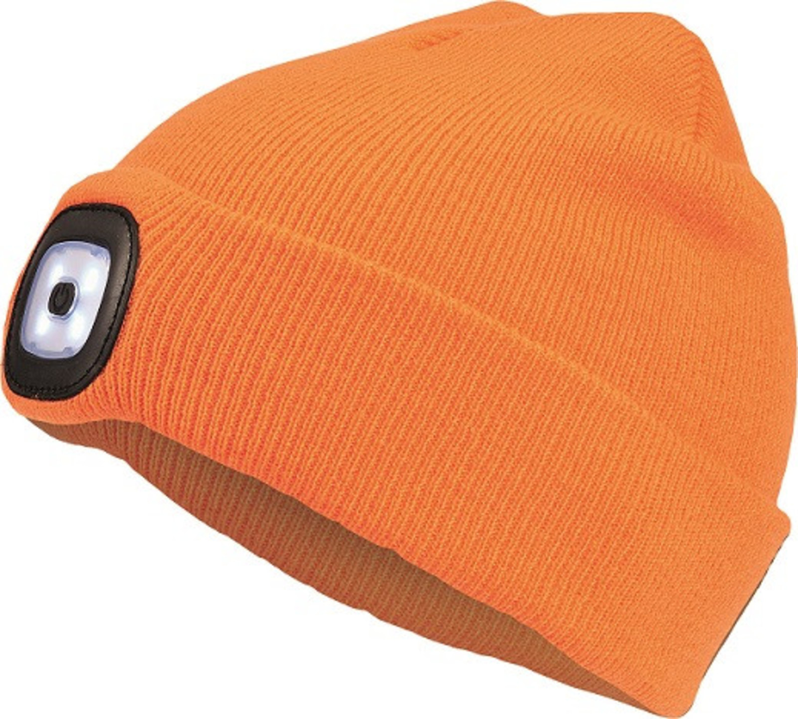 Pletená čiapka s LED lampou - veľkosť: UNI, farba: oranžová