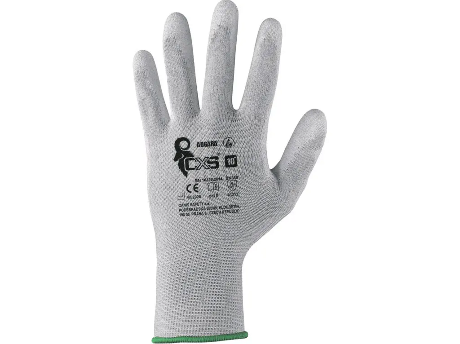 Povrstvené antistatické rukavice CXS Adgara - veľkosť: 8/M, farba: sivá