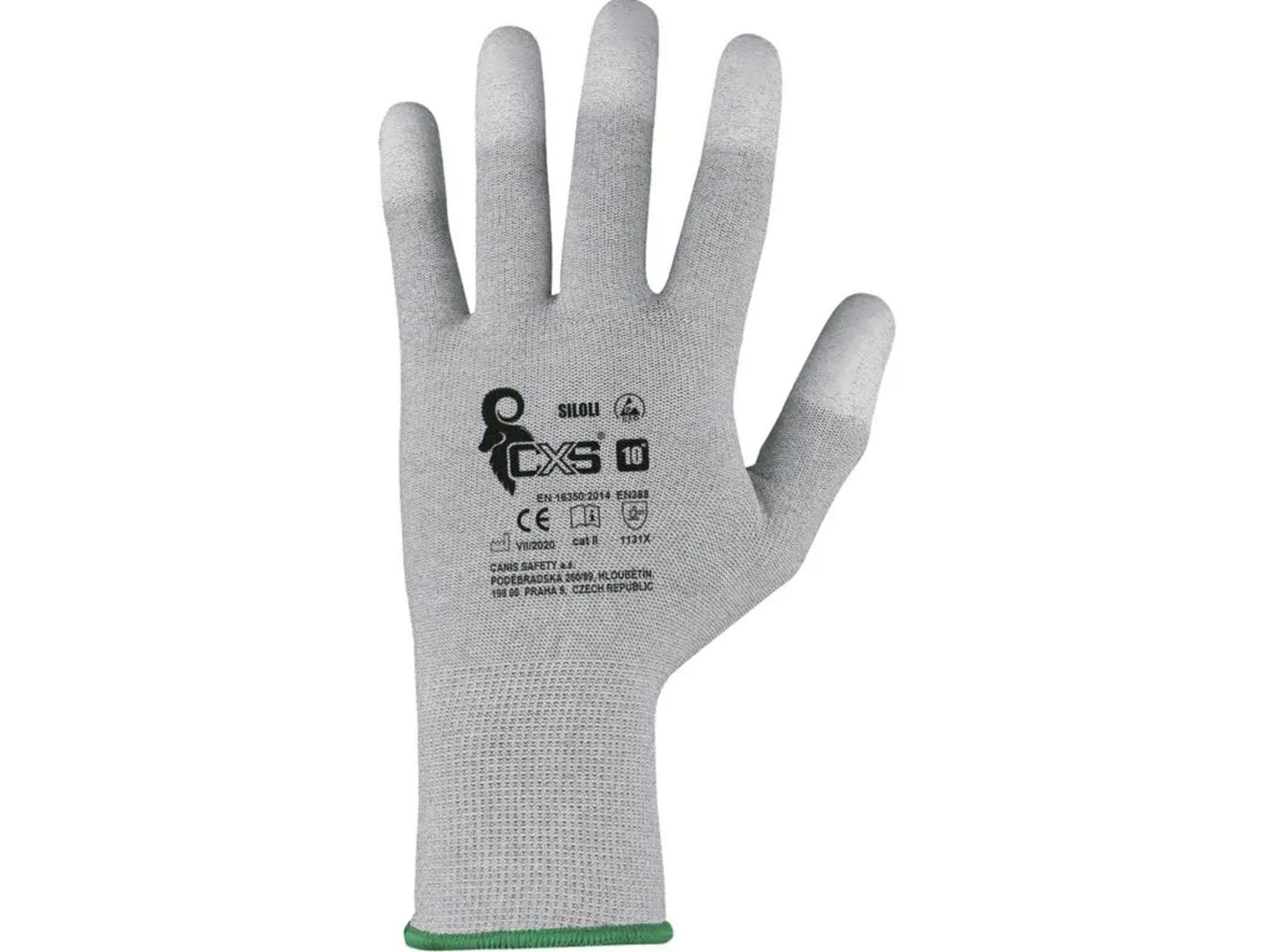 Povrstvené antistatické rukavice CXS Siloli - veľkosť: 7/S, farba: sivá