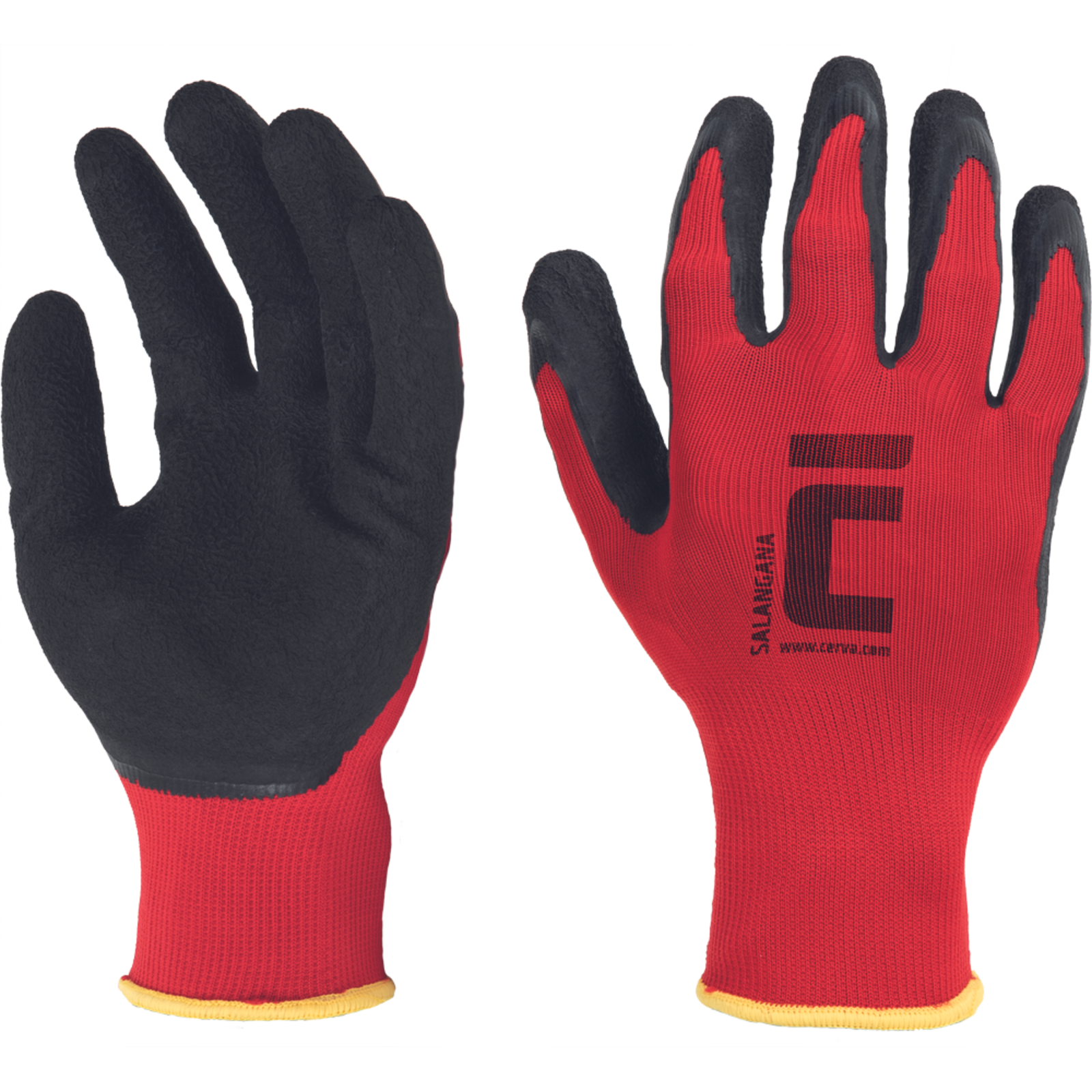Povrstvené pracovné rukavice Cerva Salangana - veľkosť: 9/L, farba: červená